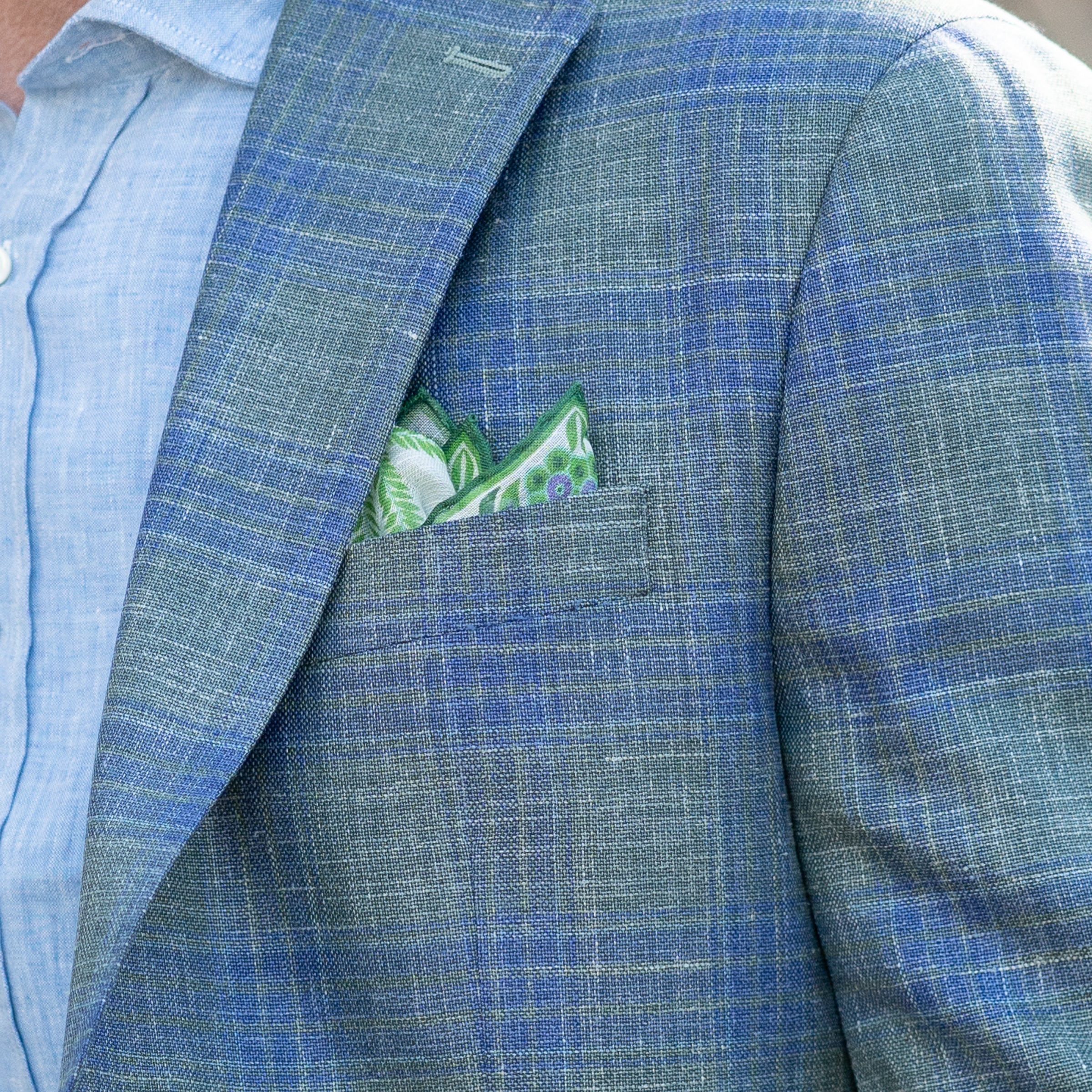 Palms Linen and Silk Pocket Square - Image 2