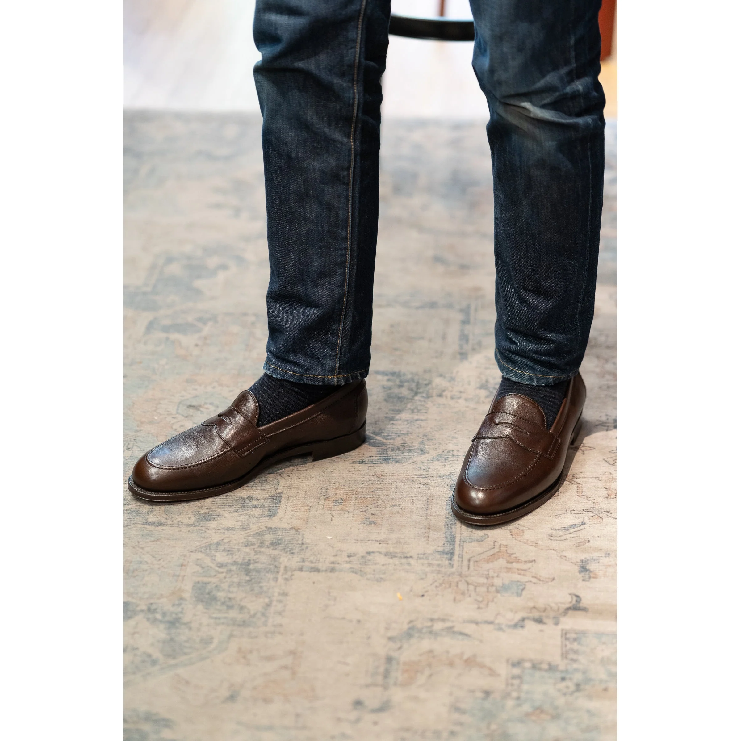 Alden 9694F Penny Loafer Flex Welt Soft Dark Brown Calf - Image 4