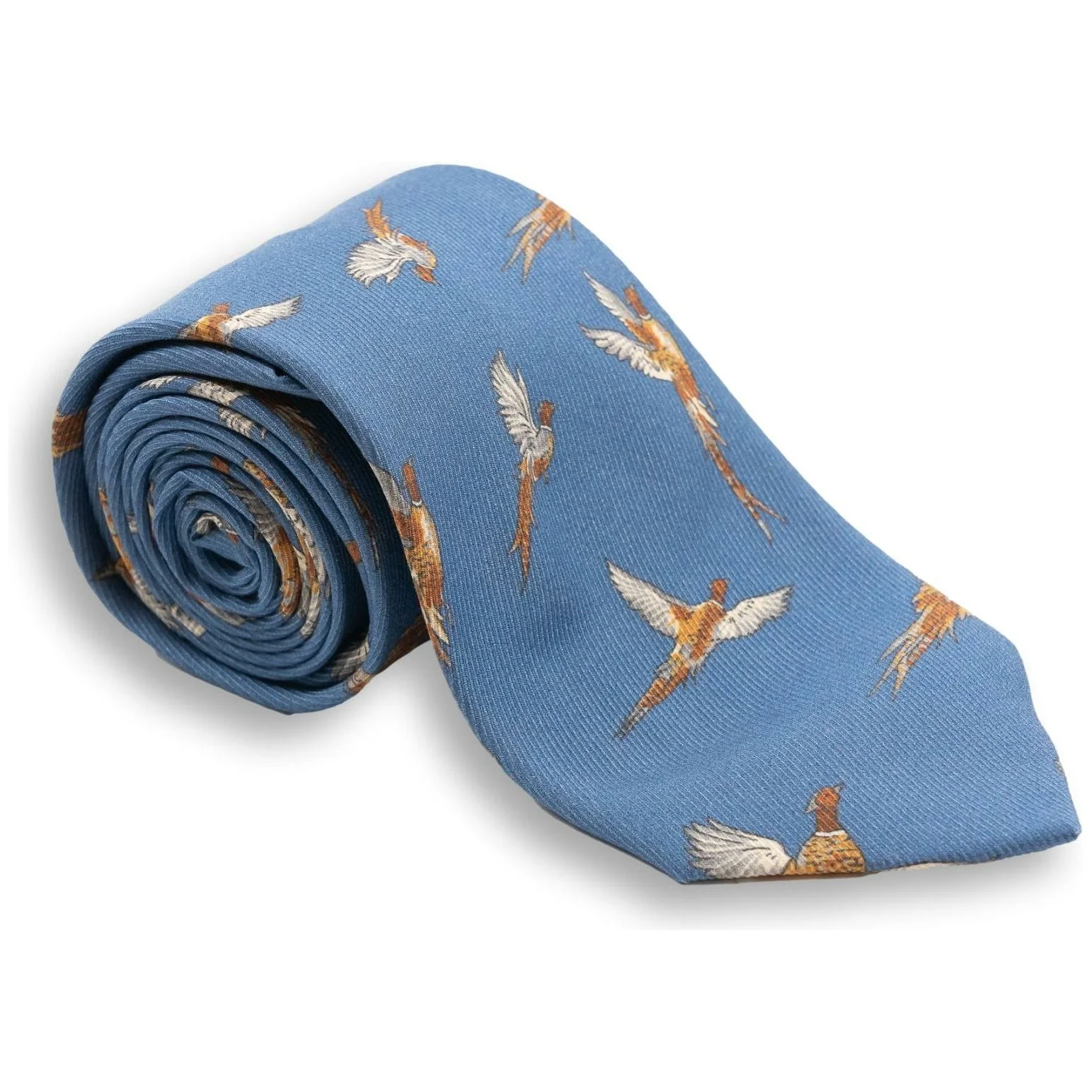 Pheasant Silk Print Tie - Image 2