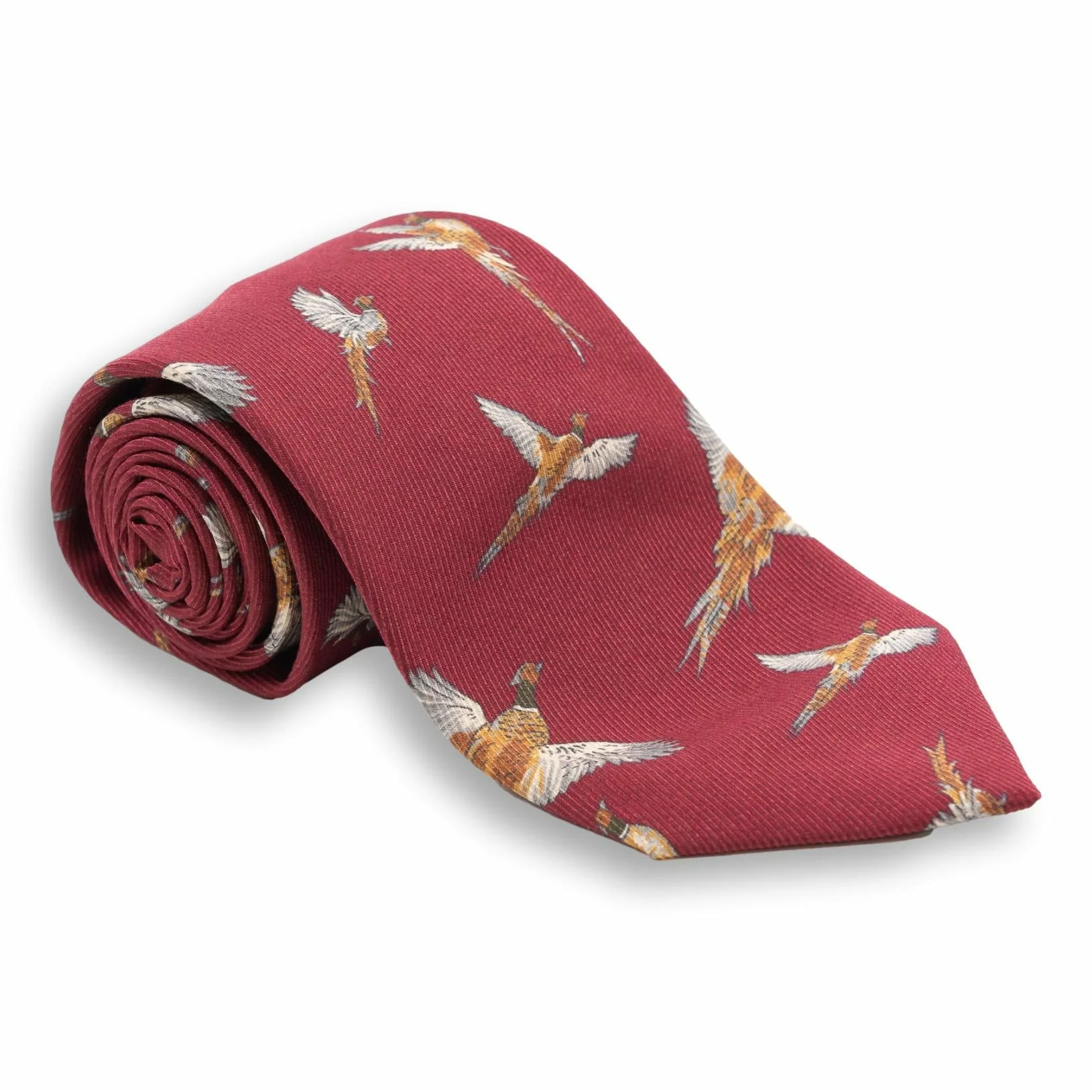 Pheasant Silk Print Tie - Image 3