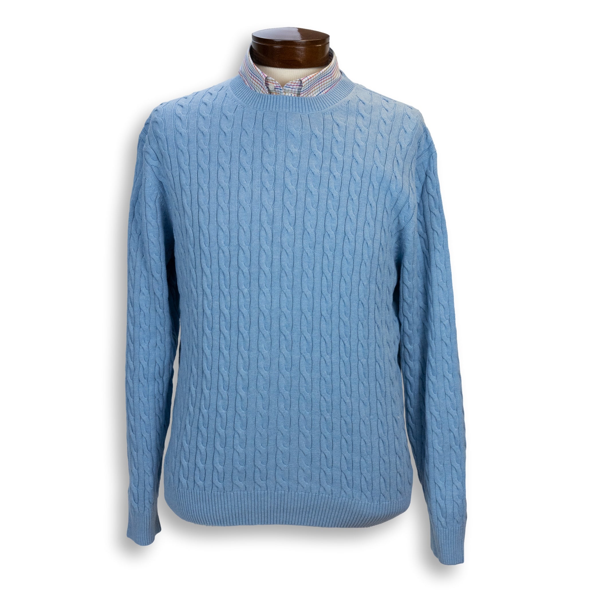 Pima Cotton Cable Crew Neck Sweater - Image 3