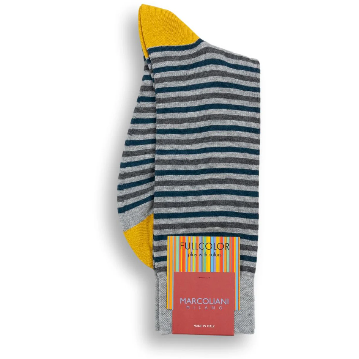 Pima Cotton Easy Stripe Mid-Calf Dress Socks - Image 2
