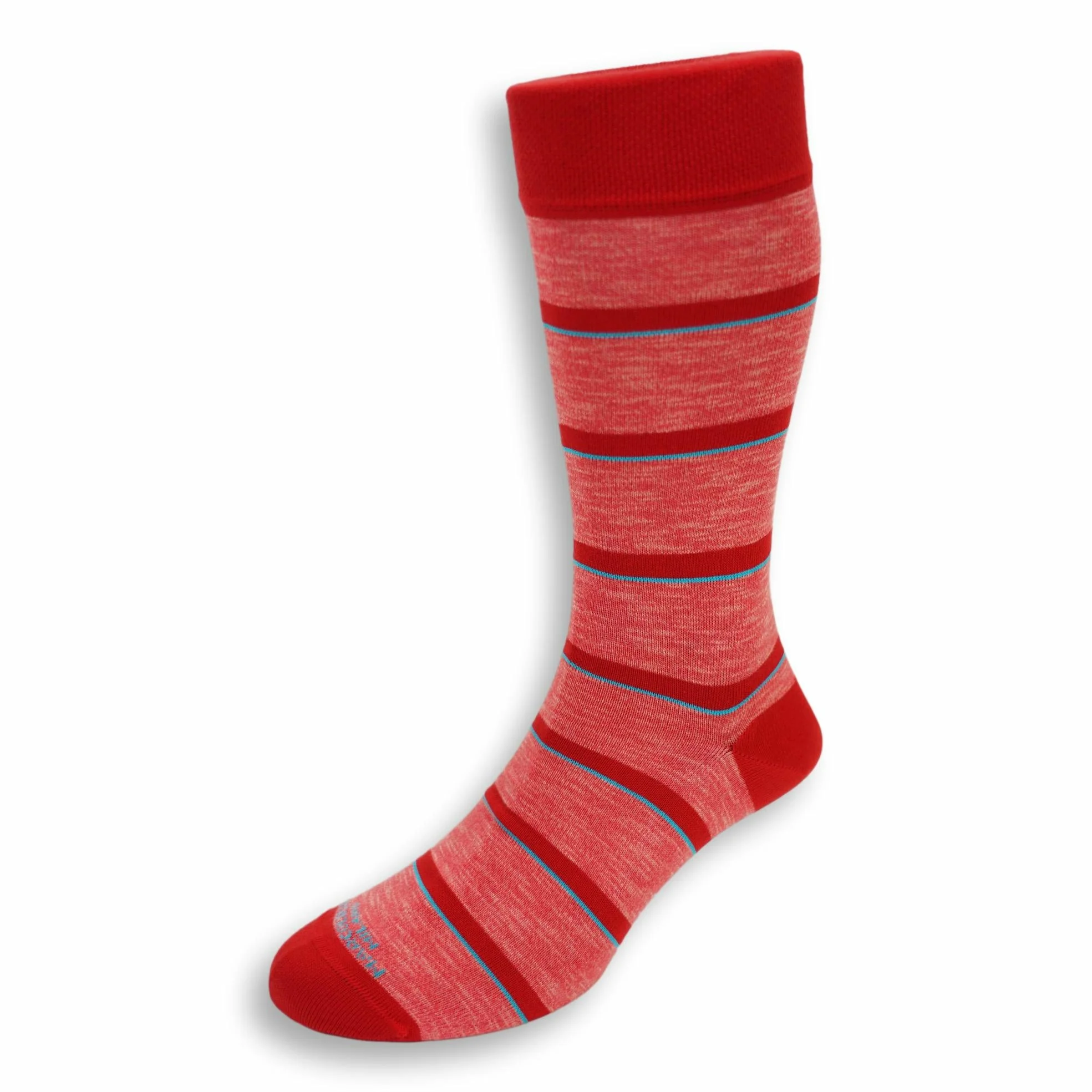 Pima Cotton Fluo Stripe Mid-Calf Dress Socks - Image 2