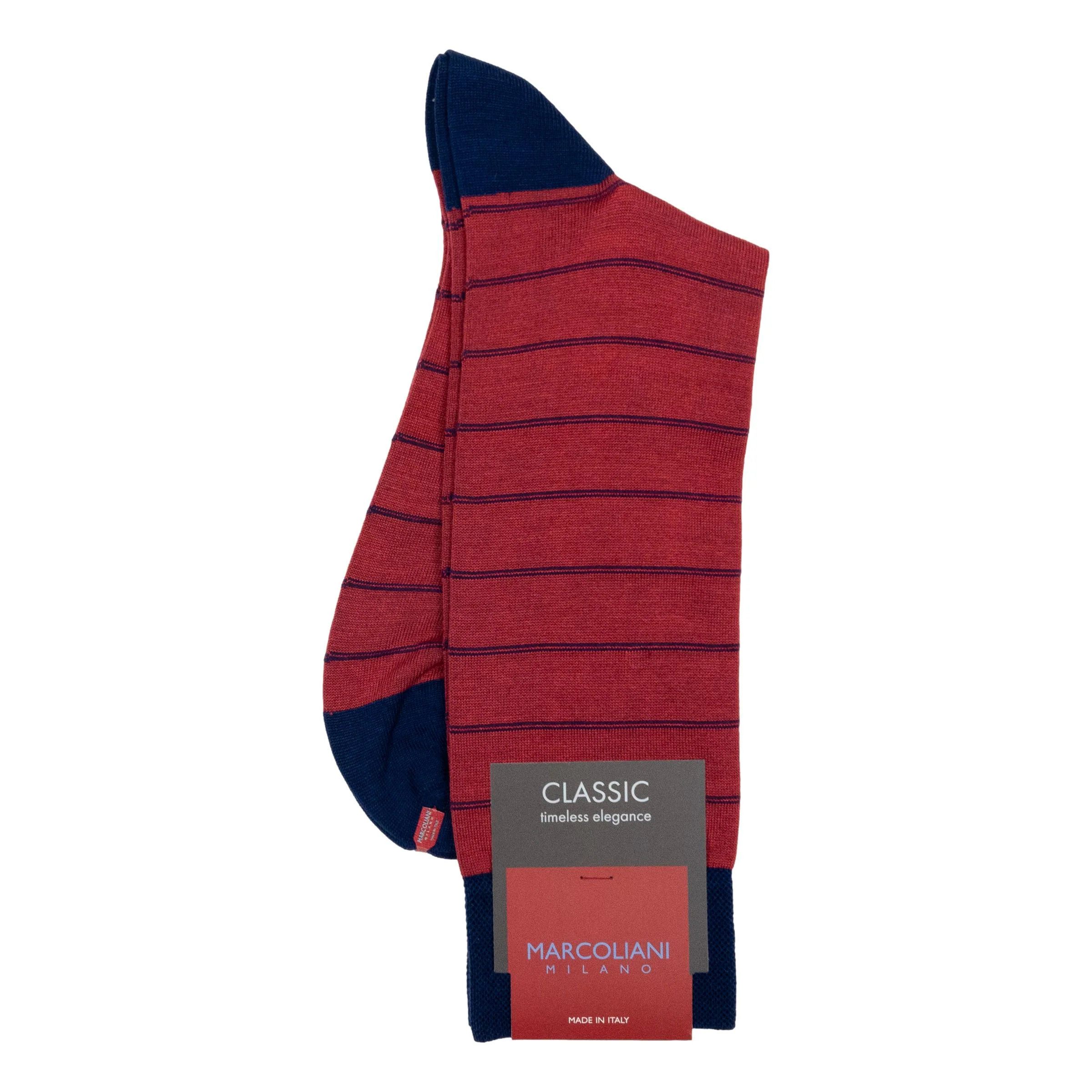 Pima Cotton Micro Stripes Mid-Calf Dress Socks - Image 2