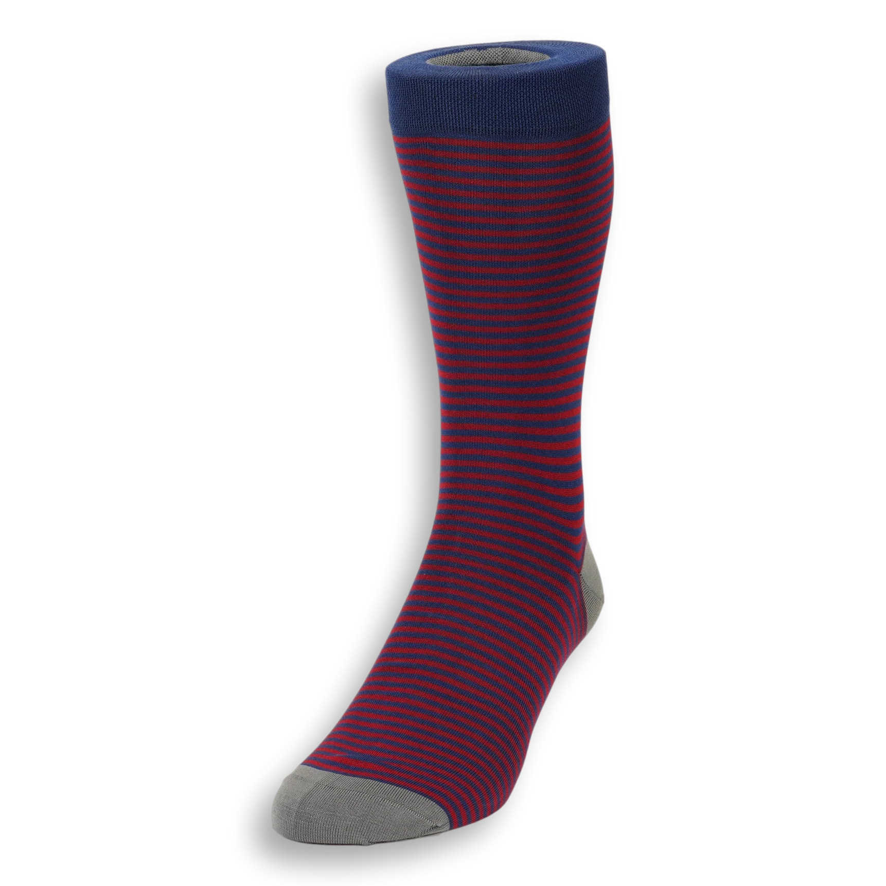 Pima Cotton Palio Stripe Mid-Calf Dress Socks - Image 13