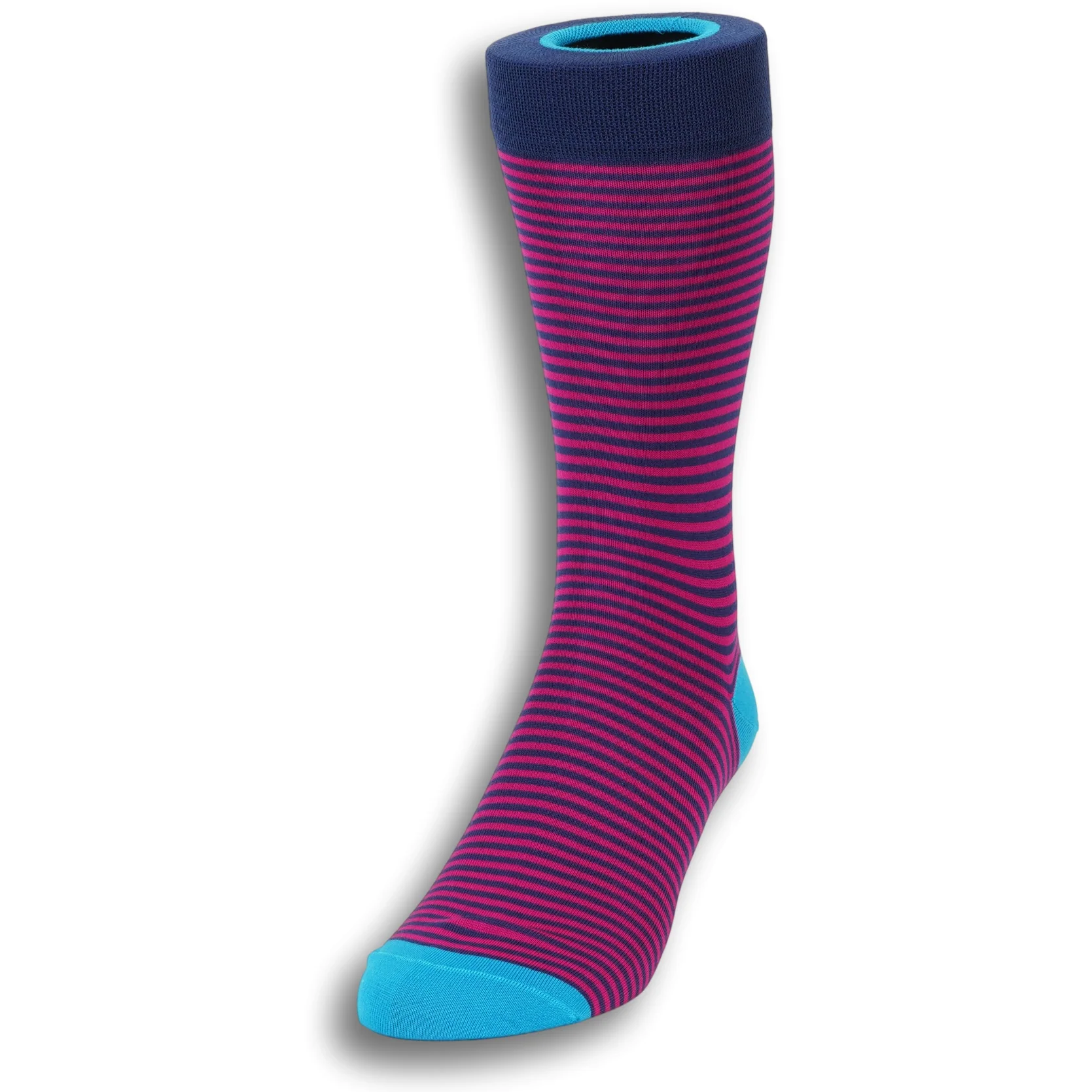 Pima Cotton Palio Stripe Mid-Calf Dress Socks - Image 16
