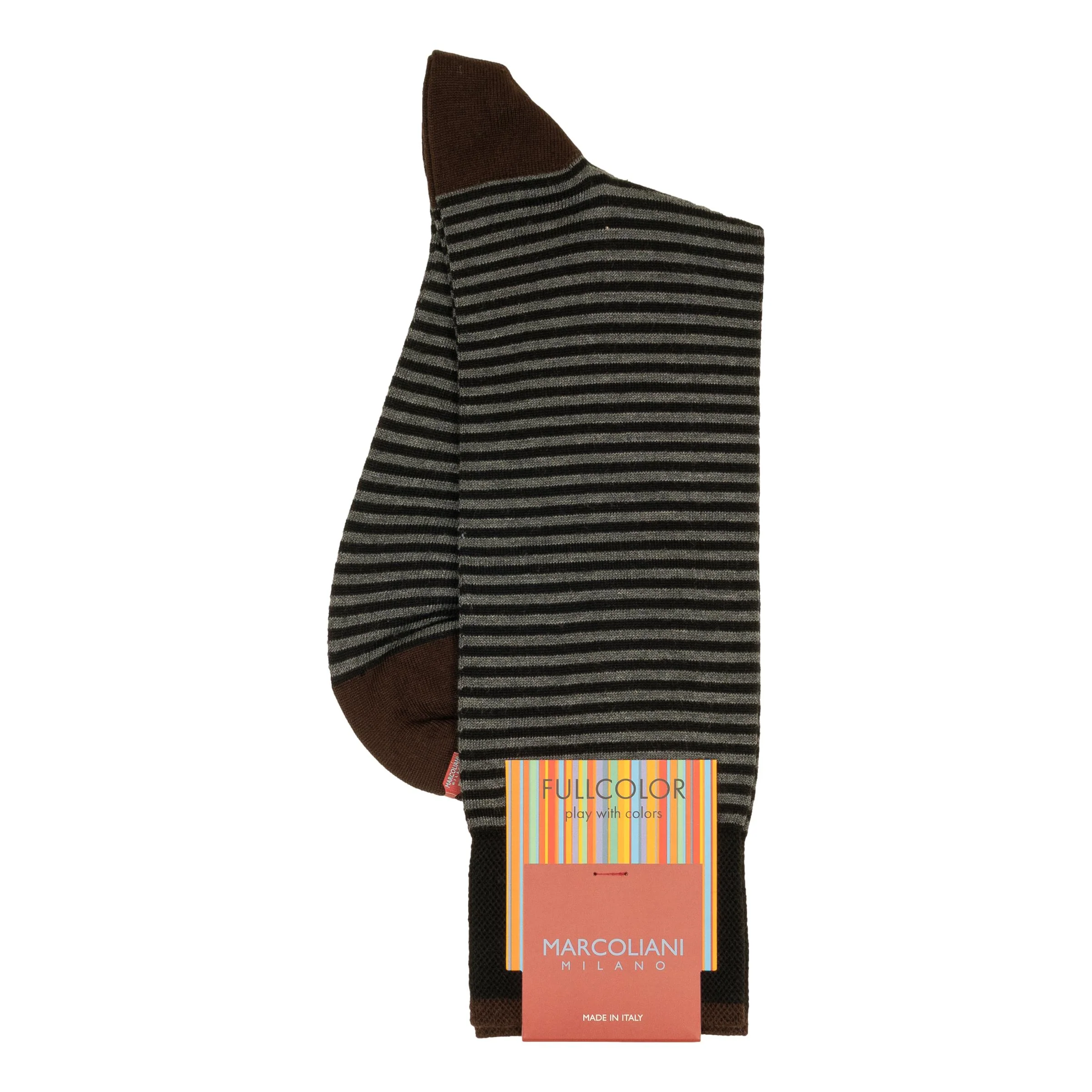 Pima Cotton Palio Stripe Mid-Calf Dress Socks - Image 2