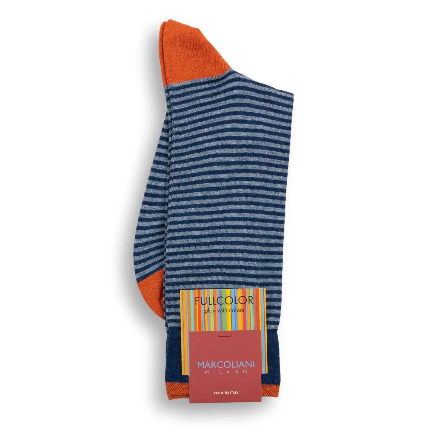Pima Cotton Palio Stripe Mid-Calf Dress Socks - Image 20