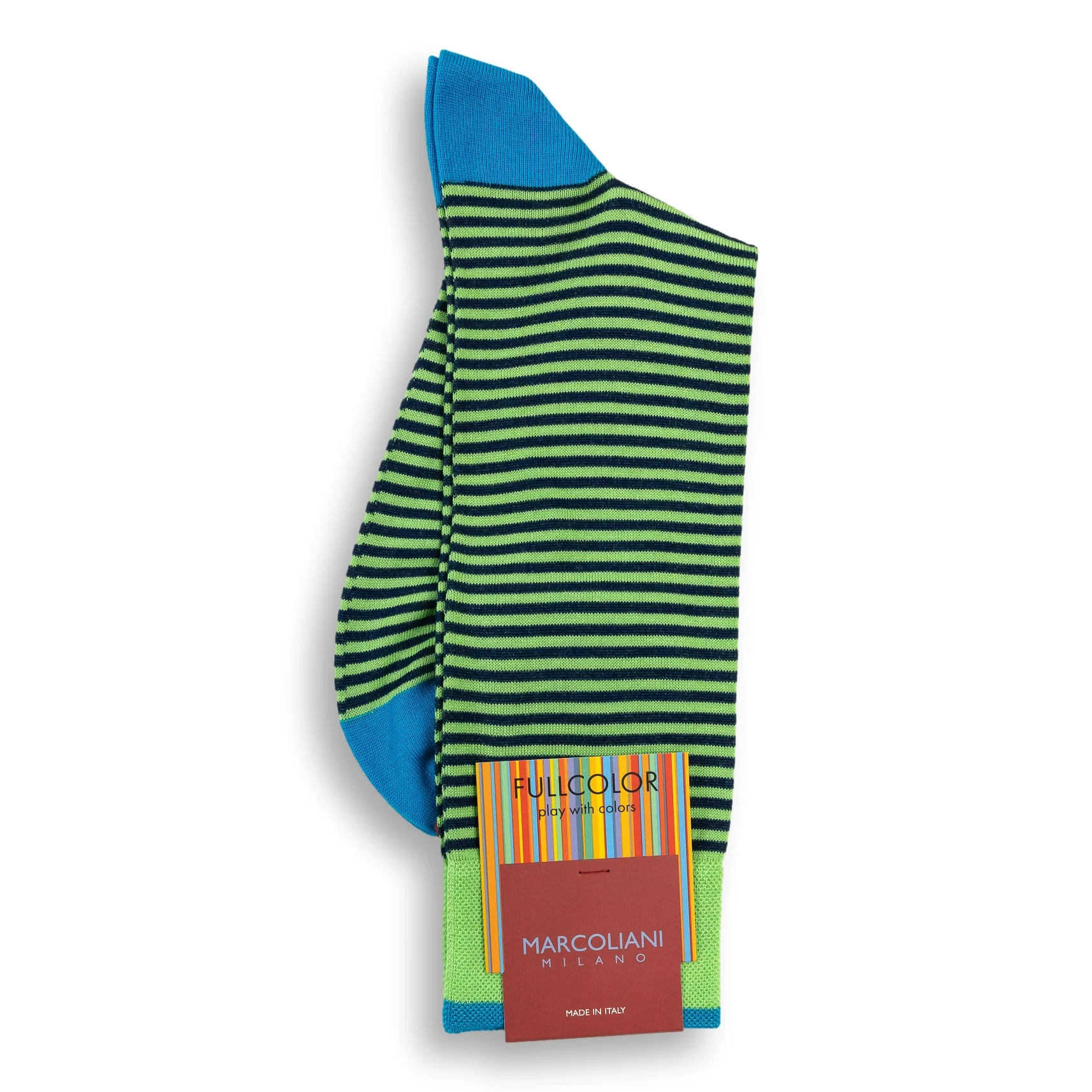 Pima Cotton Palio Stripe Mid-Calf Dress Socks - Image 21