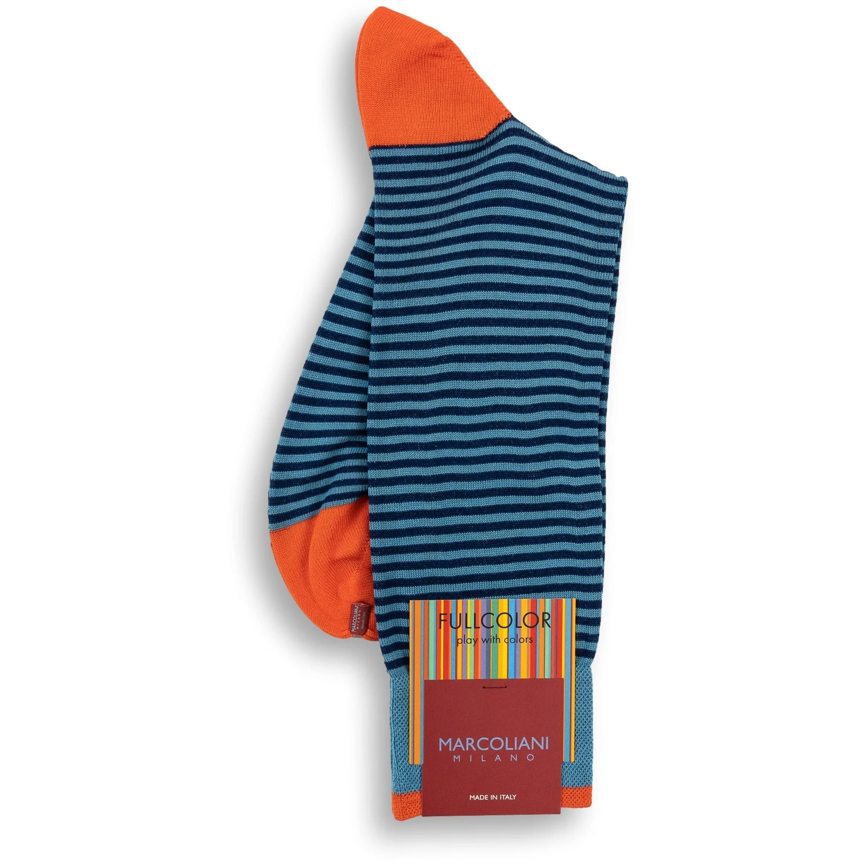Pima Cotton Palio Stripe Mid-Calf Dress Socks - Image 22