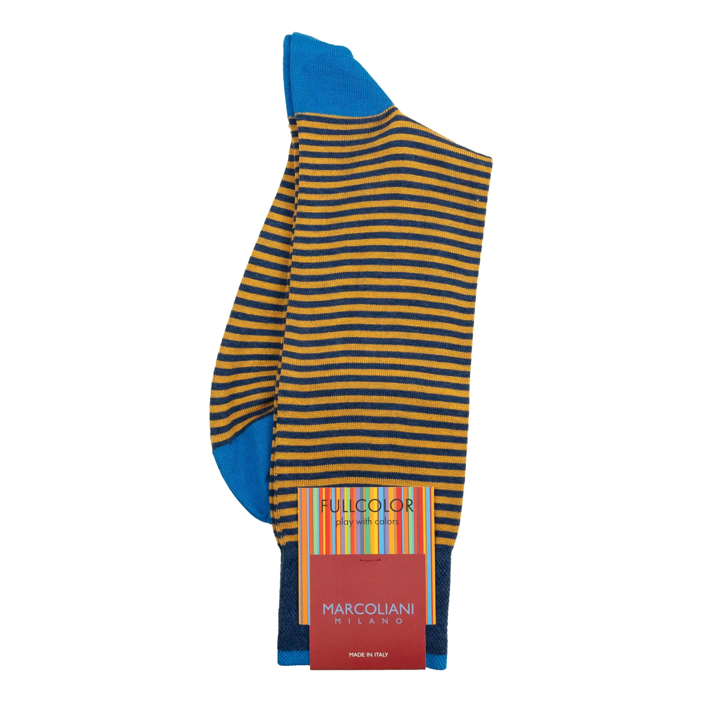Pima Cotton Palio Stripe Mid-Calf Dress Socks - Image 5