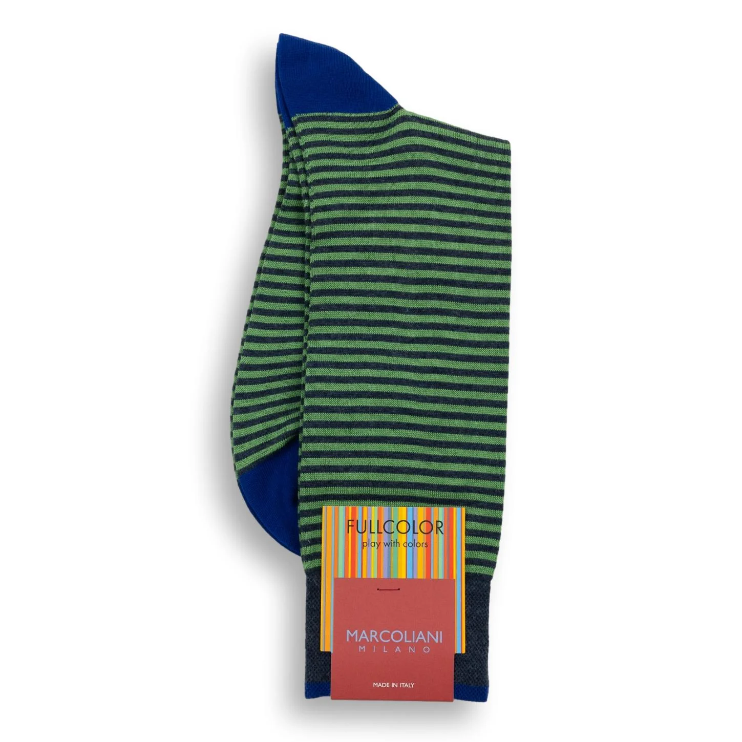 Pima Cotton Palio Stripe Mid-Calf Dress Socks - Image 9