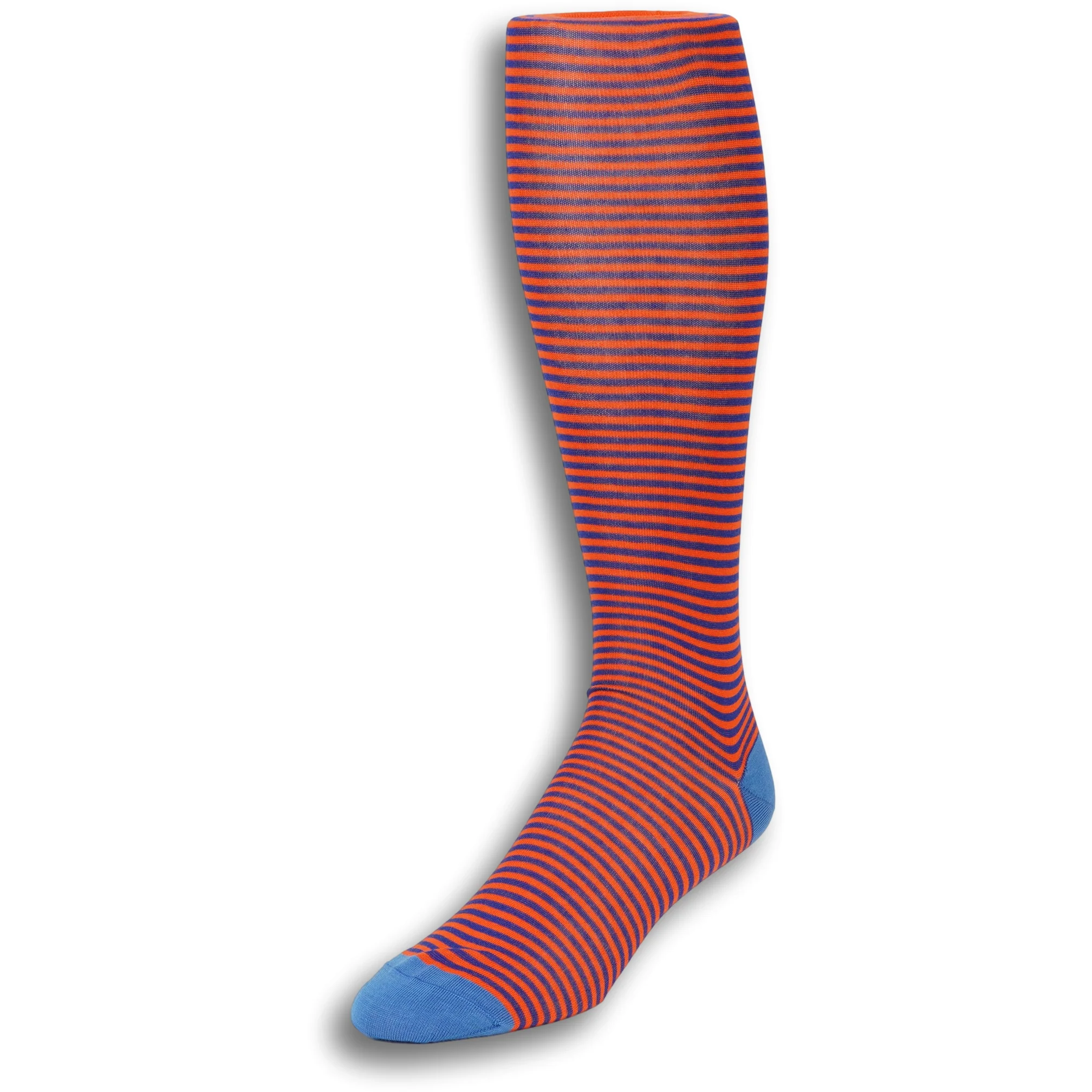Pima Cotton Palio Stripe Over the Calf Dress Socks - Image 10