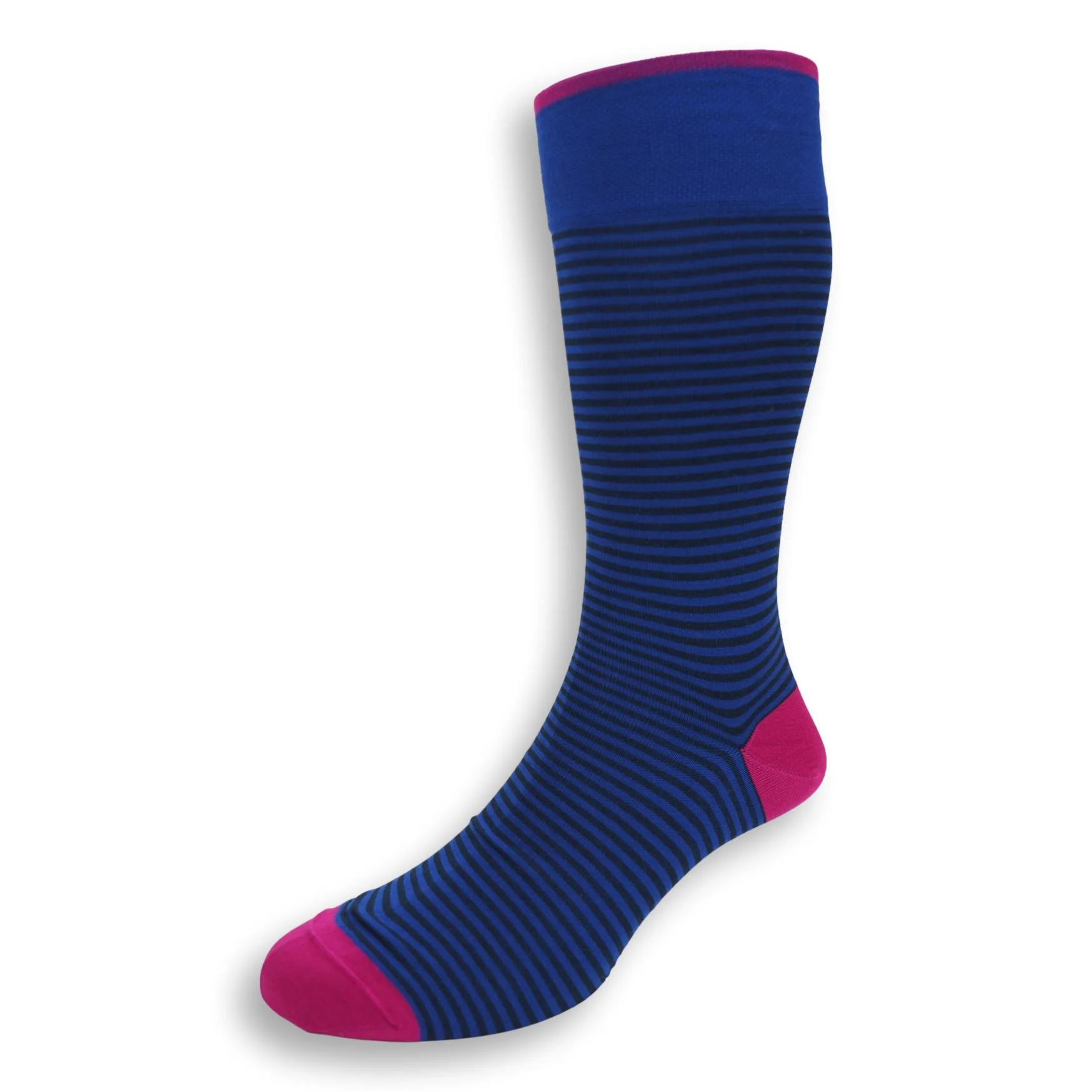 Pima Cotton Palio Stripe Over the Calf Dress Socks - Image 11