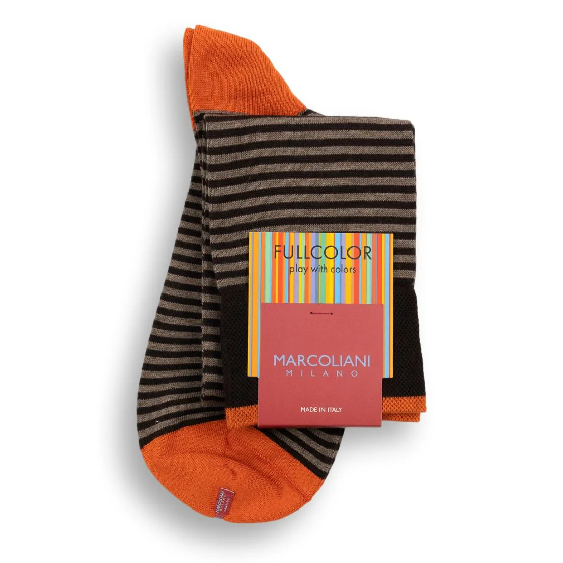 Pima Cotton Palio Stripe Over the Calf Dress Socks - Image 13