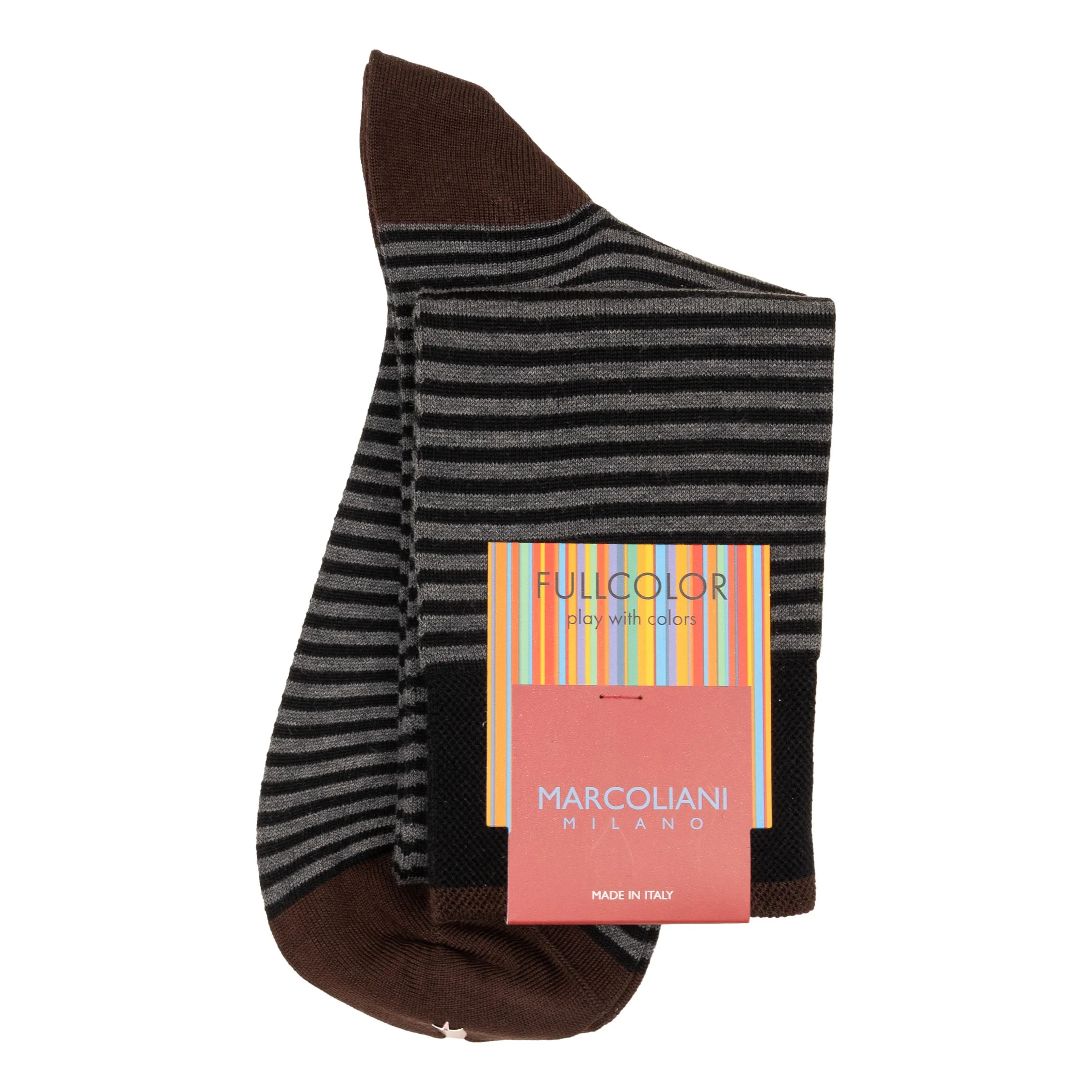 Pima Cotton Palio Stripe Over the Calf Dress Socks - Image 15