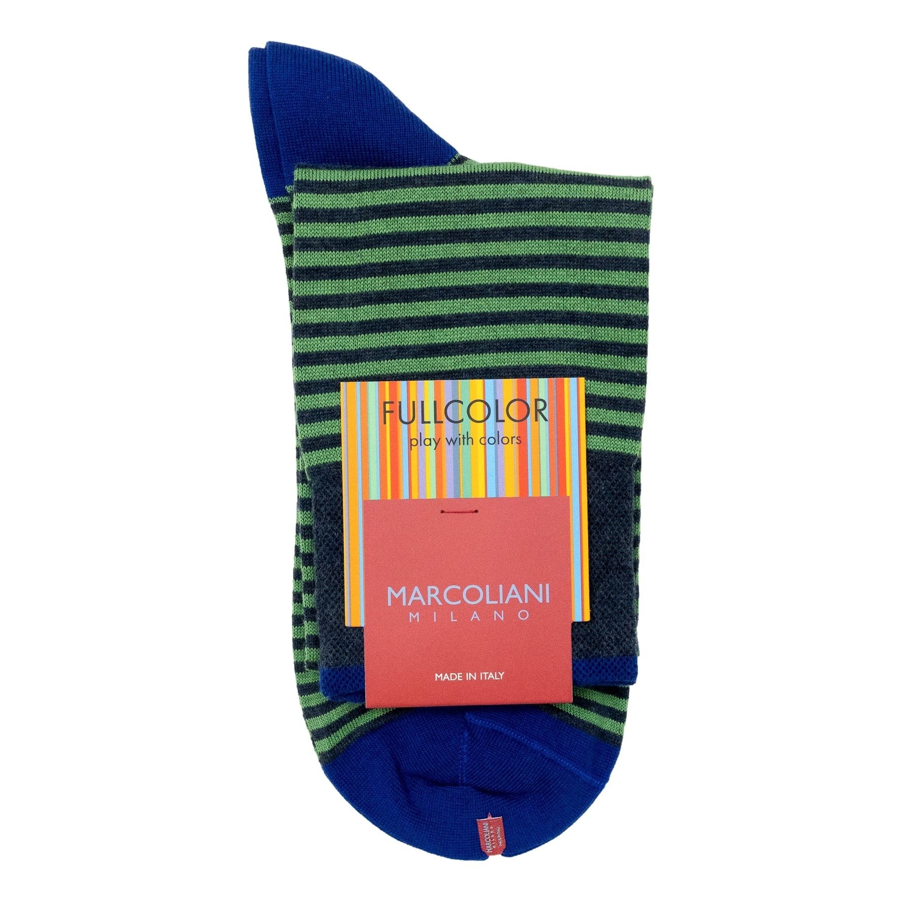 Pima Cotton Palio Stripe Over the Calf Dress Socks - Image 5