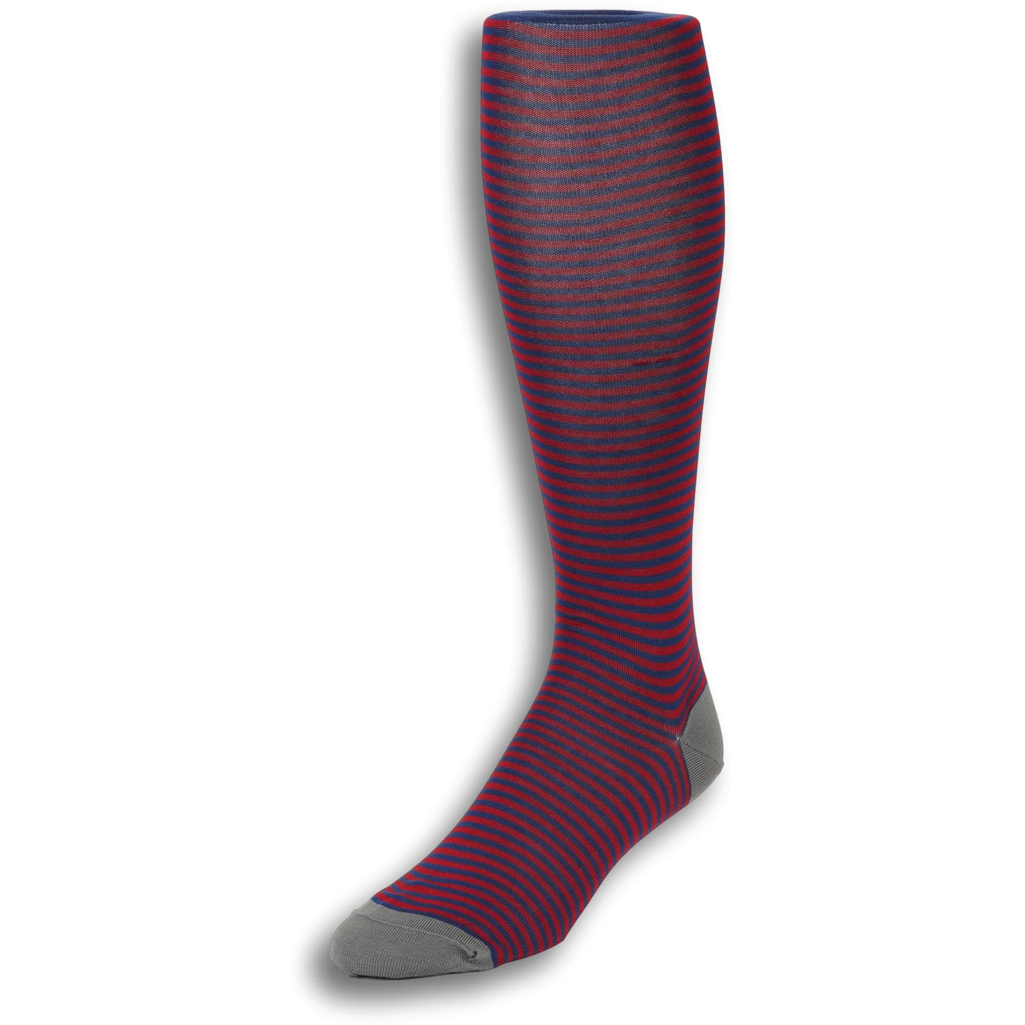 Pima Cotton Palio Stripe Over the Calf Dress Socks - Image 9