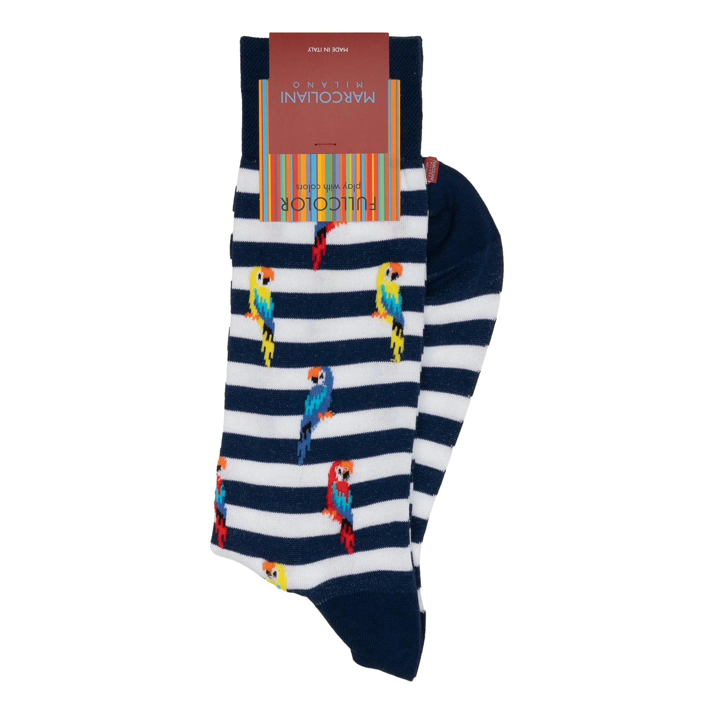 Pima Cotton Parrot Mid-Calf Dress Socks - Image 2