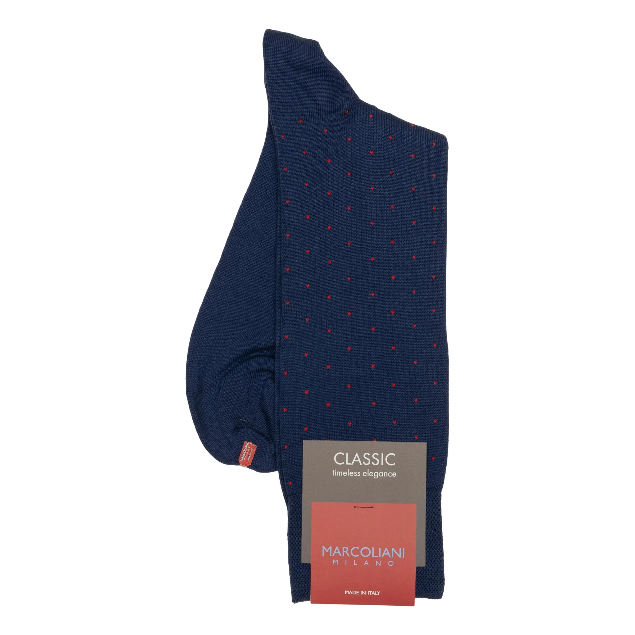 Pima Cotton Pin Dot Mid-Calf Dress Socks - Image 2
