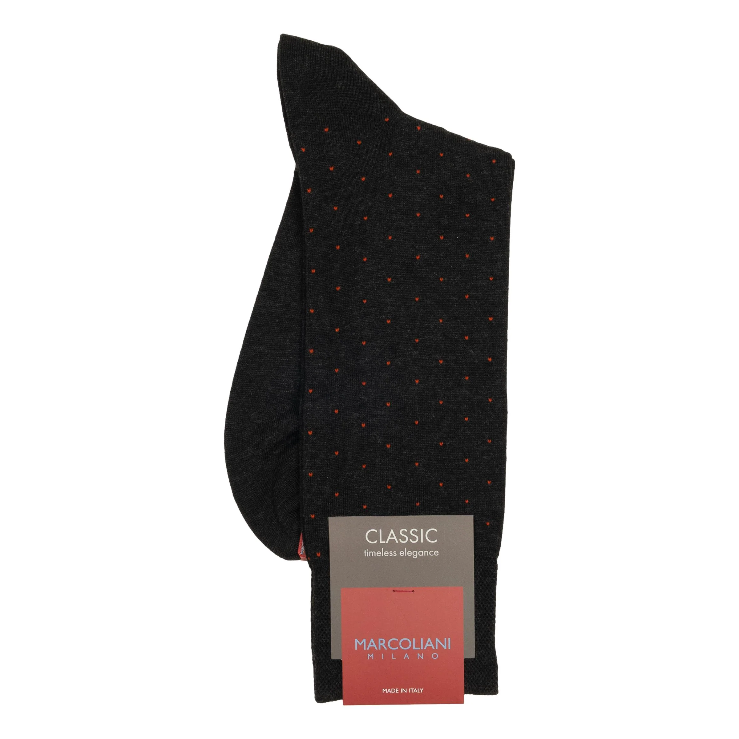 Pima Cotton Pin Dot Mid-Calf Dress Socks - Image 3