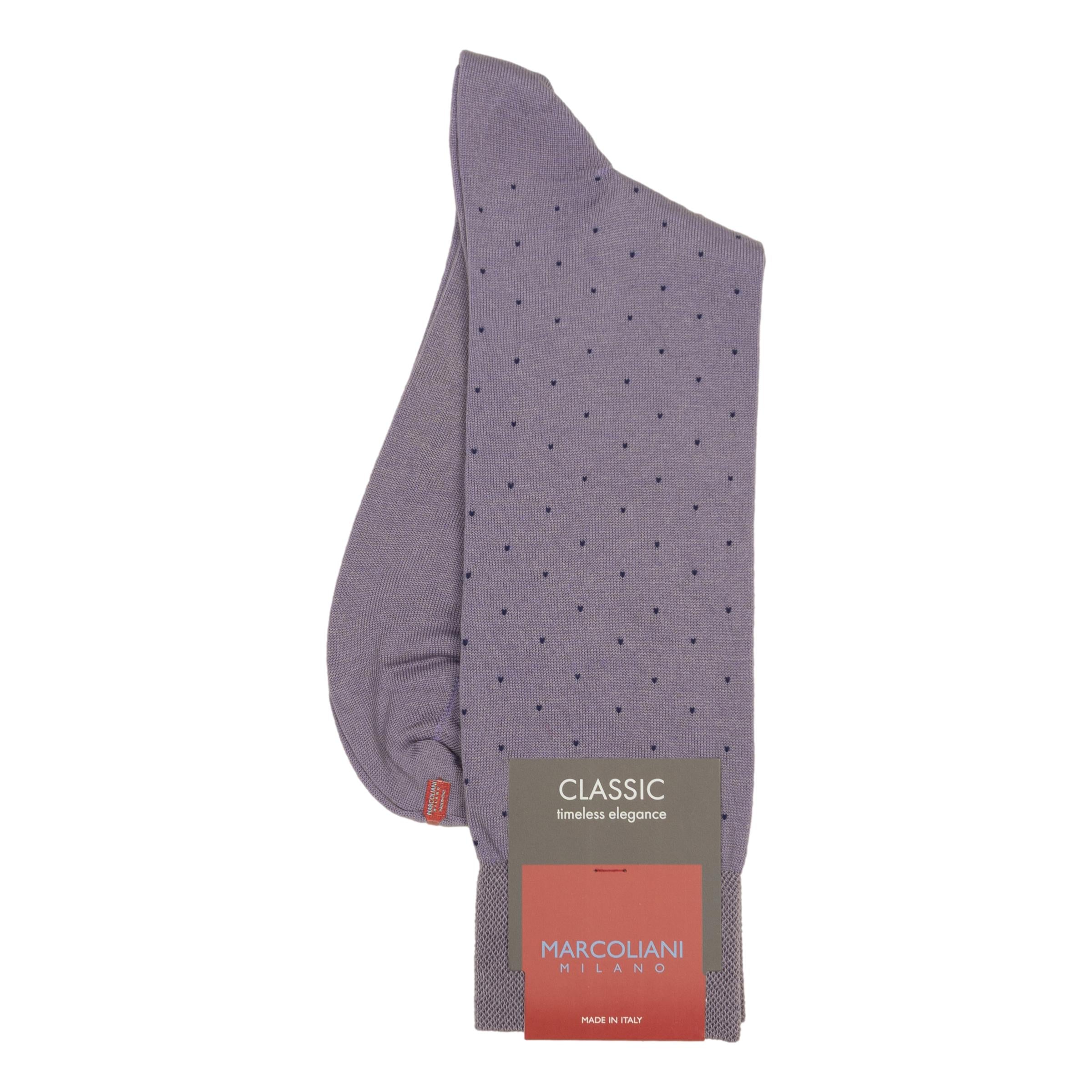 Pima Cotton Pin Dot Mid-Calf Dress Socks - Image 5