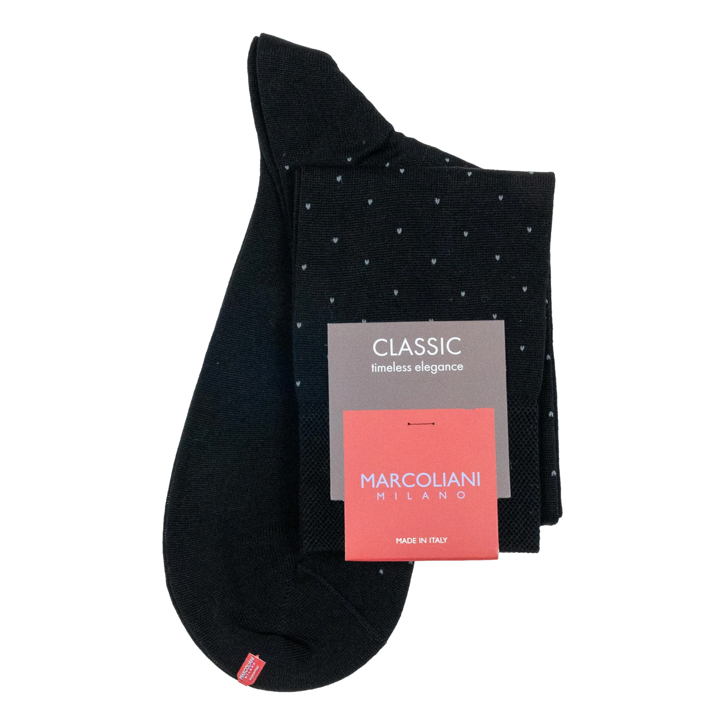 Pima Cotton Pin Dot Over-the-Calf Dress Socks - Image 2