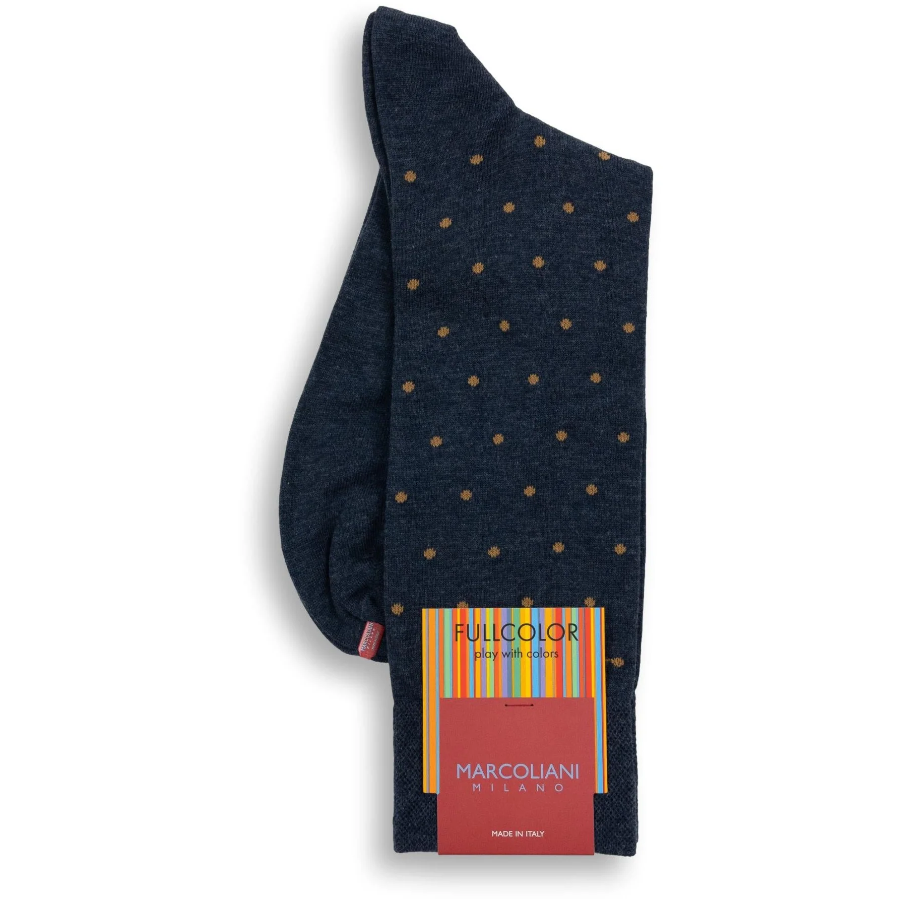Pima Cotton Polka Dot Mid-Calf Dress Socks - Image 12