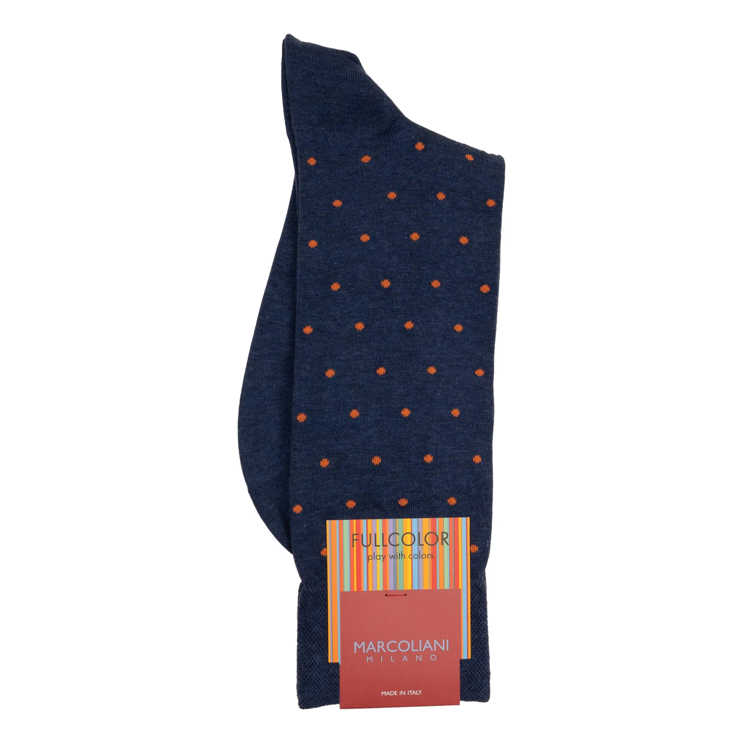 Pima Cotton Polka Dot Mid-Calf Dress Socks - Image 17