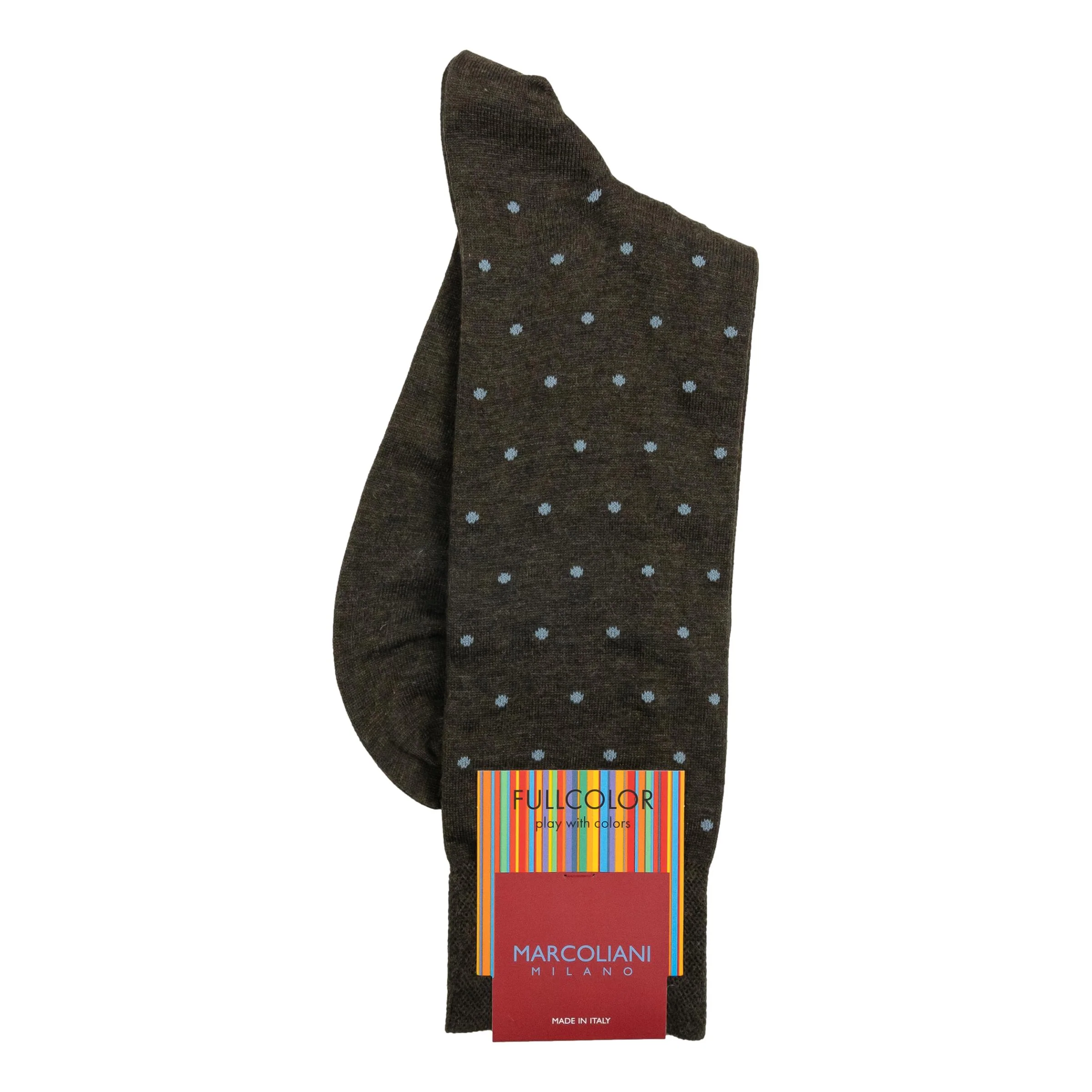 Pima Cotton Polka Dot Mid-Calf Dress Socks - Image 4