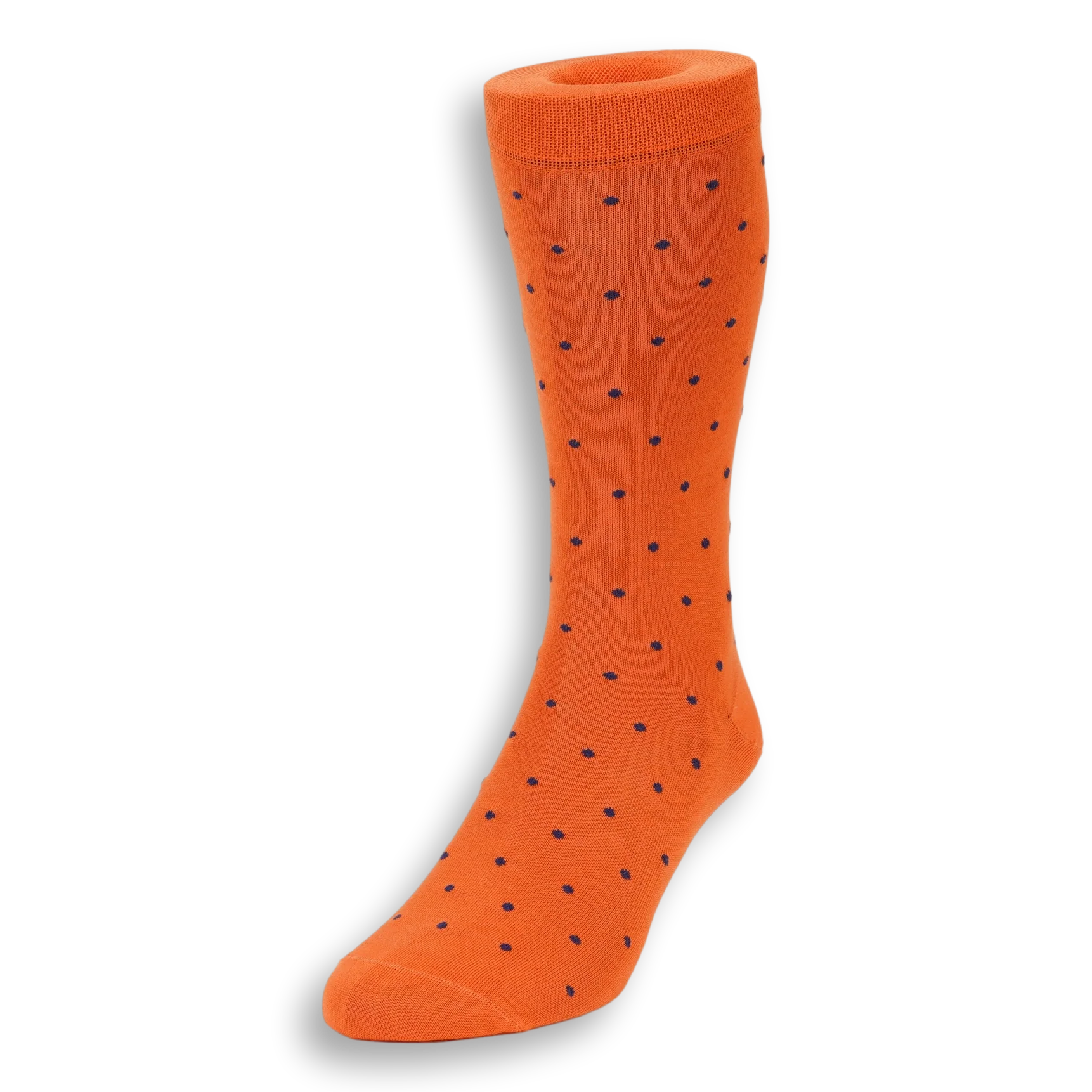 Pima Cotton Polka Dot Mid-Calf Dress Socks - Image 5