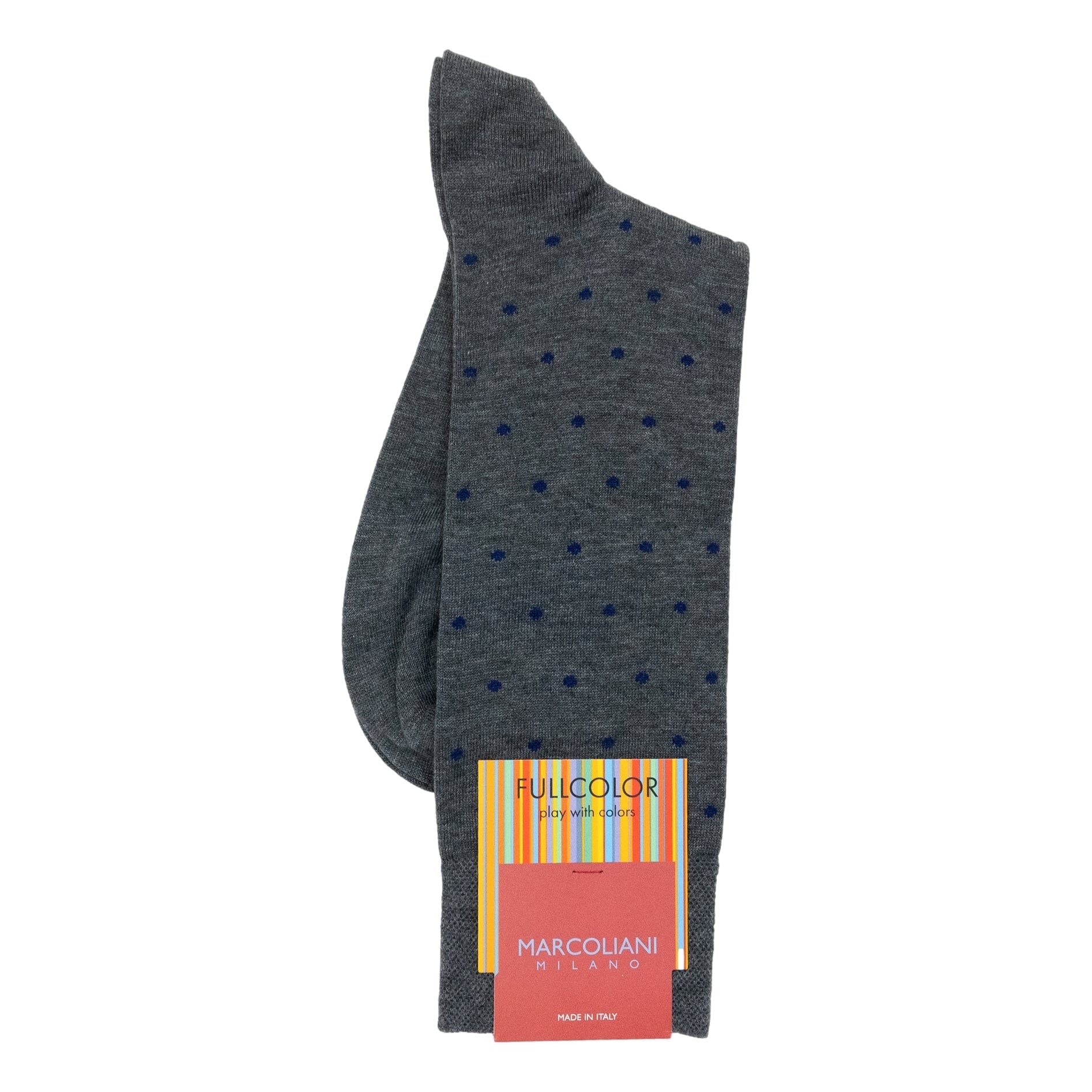 Pima Cotton Polka Dot Mid-Calf Dress Socks - Image 7
