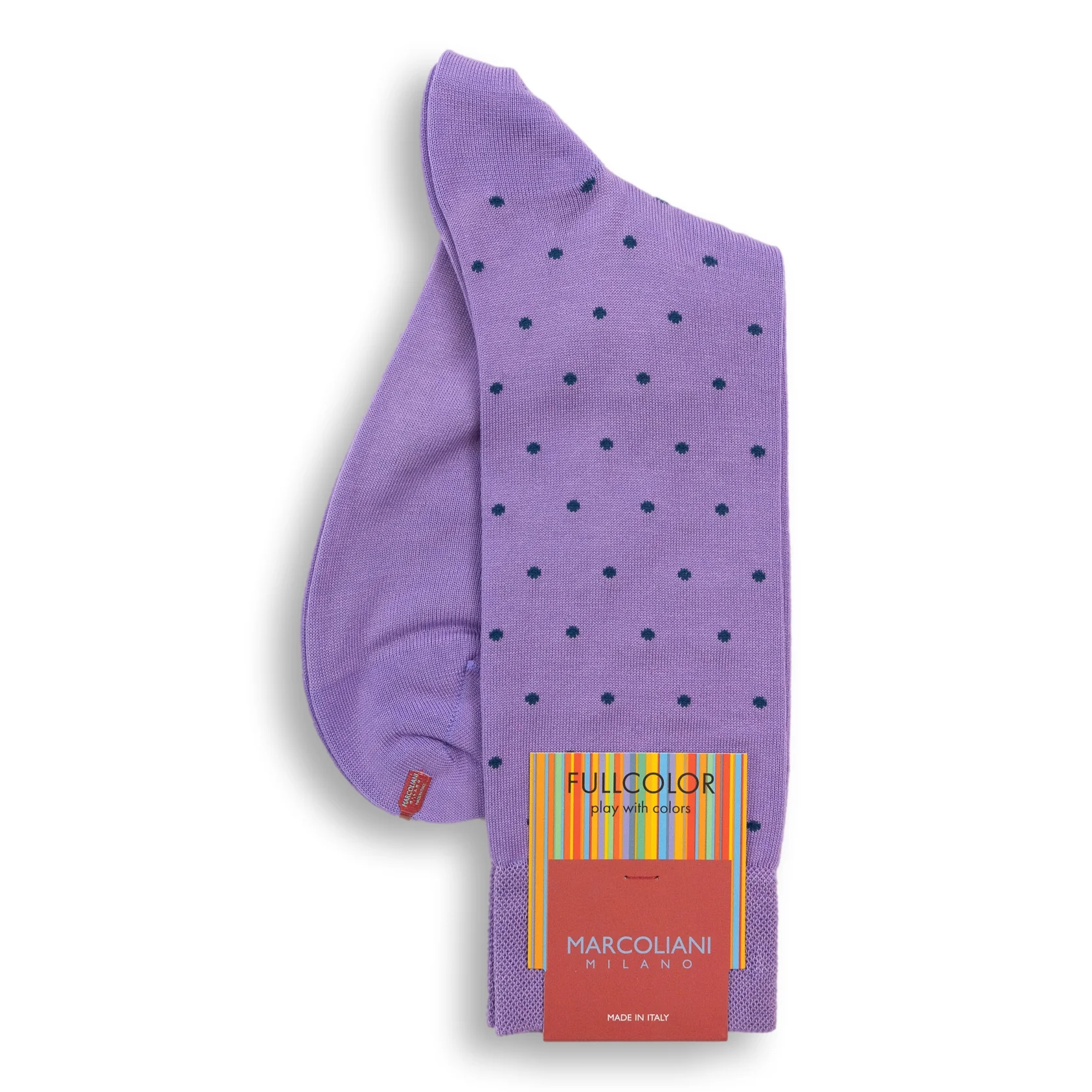 Pima Cotton Polka Dot Mid-Calf Dress Socks - Image 8