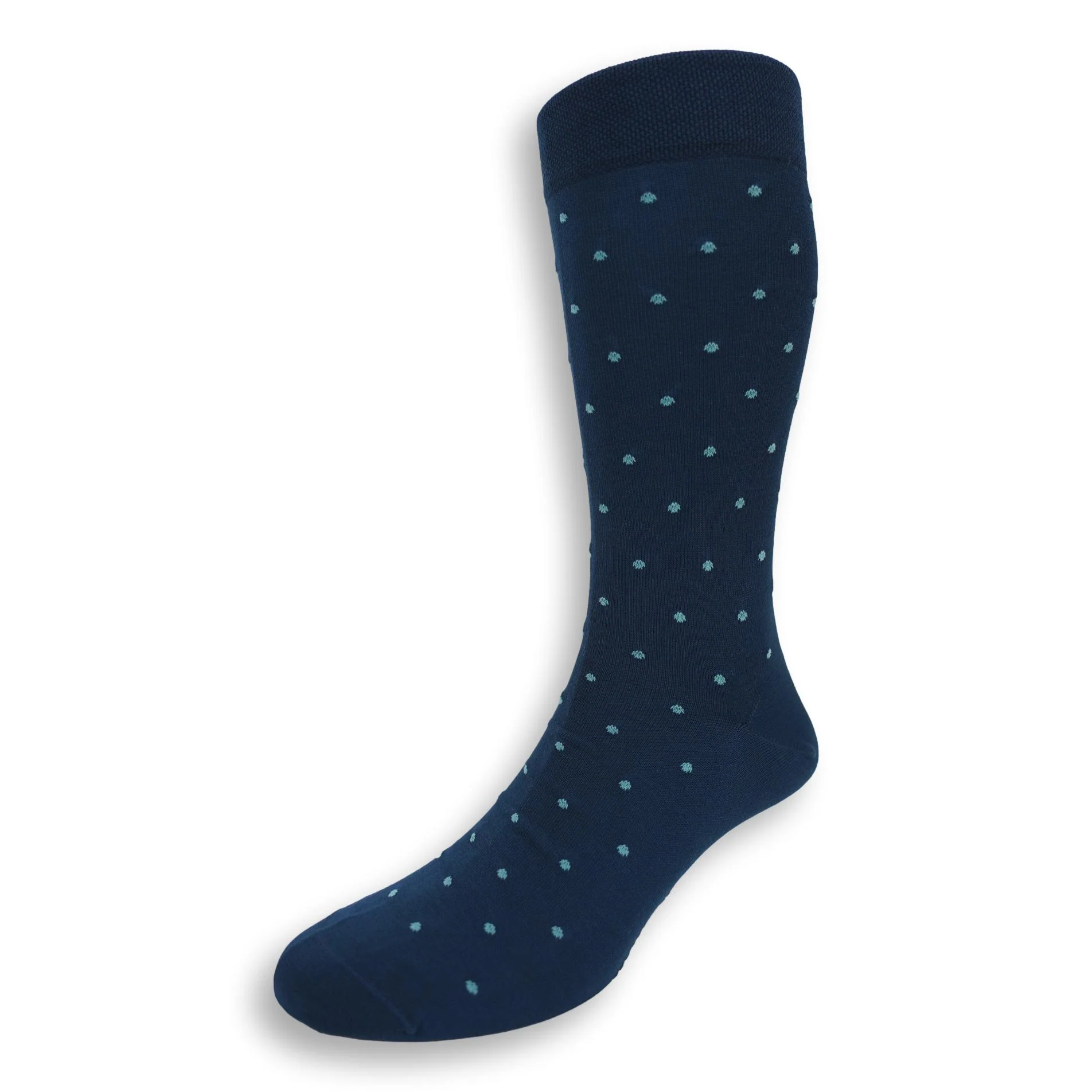Pima Cotton Polka Dot Over the Calf Dress Socks - Image 11