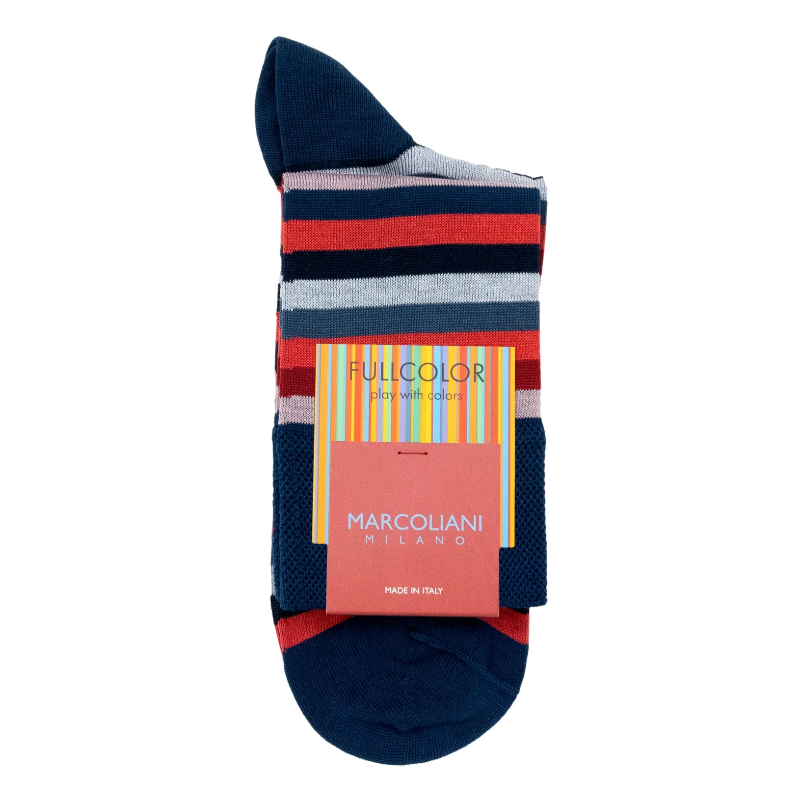 Pima Cotton Rainbow Stripe Over-the-Calf Dress Socks - Image 5