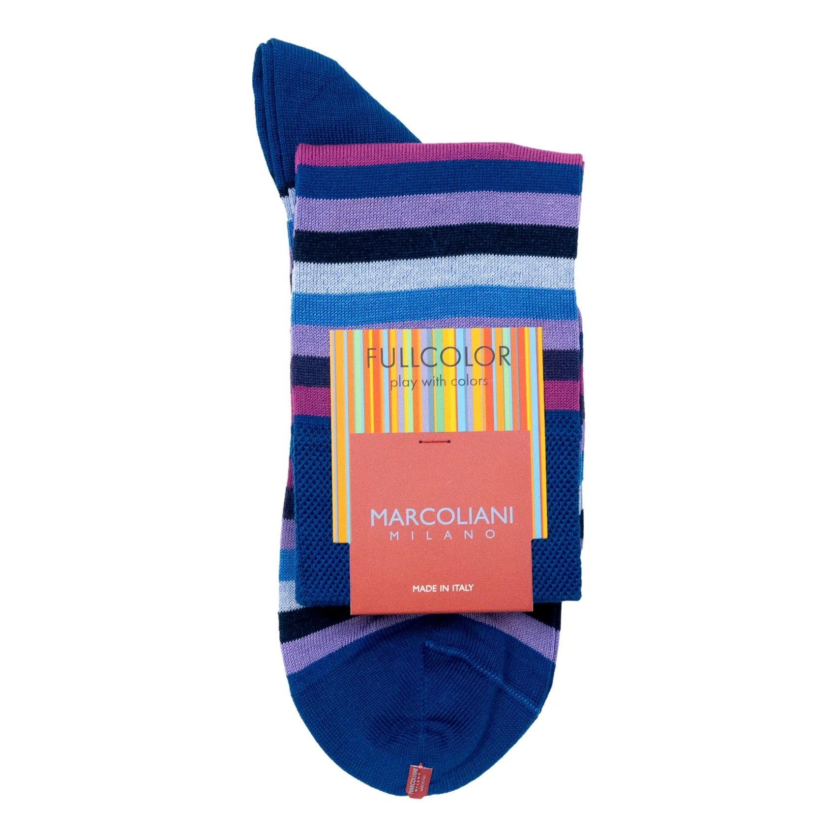 Pima Cotton Rainbow Stripe Over-the-Calf Dress Socks - Image 6