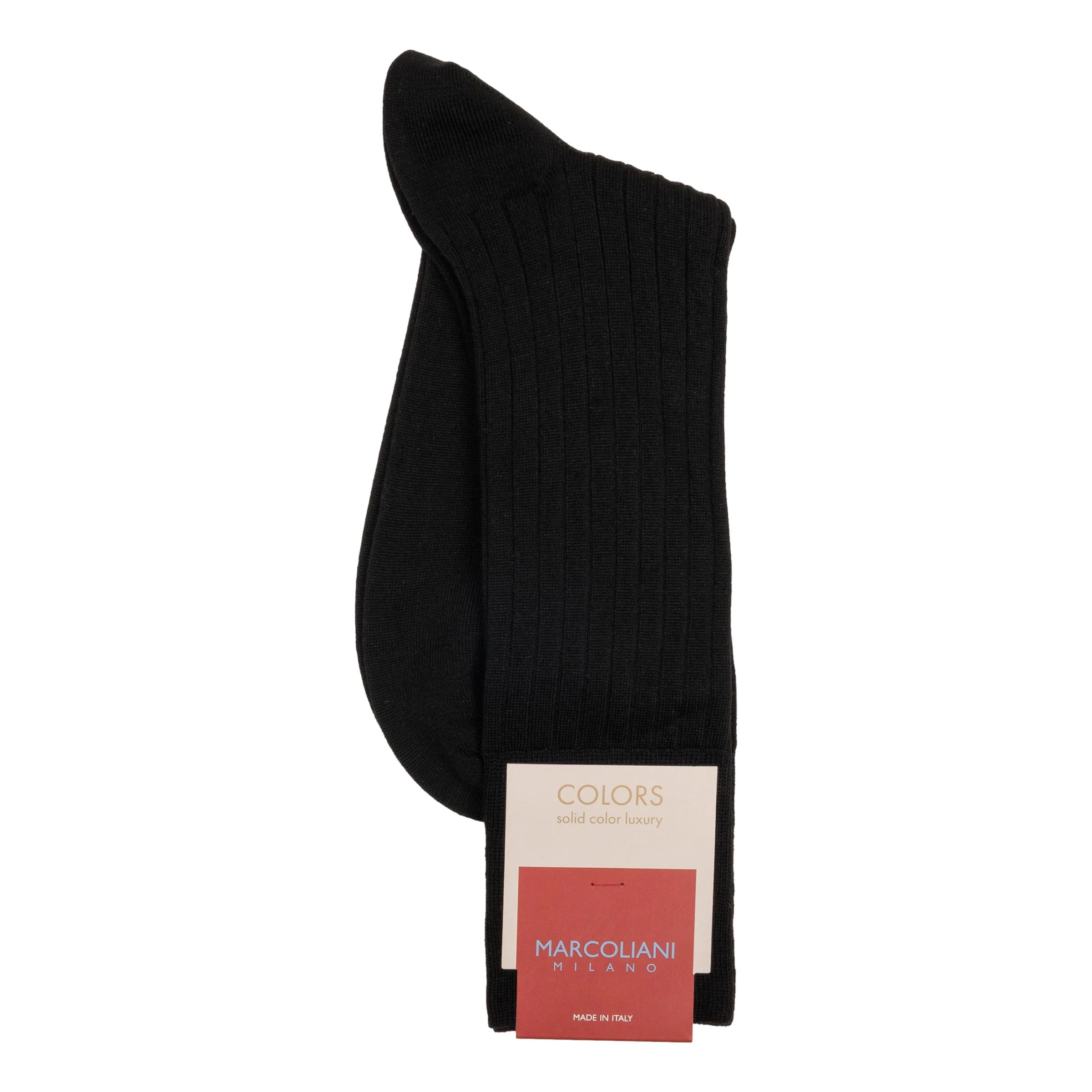 Pima Cotton Ribbed Mid-Calf Dress Socks - Image 2