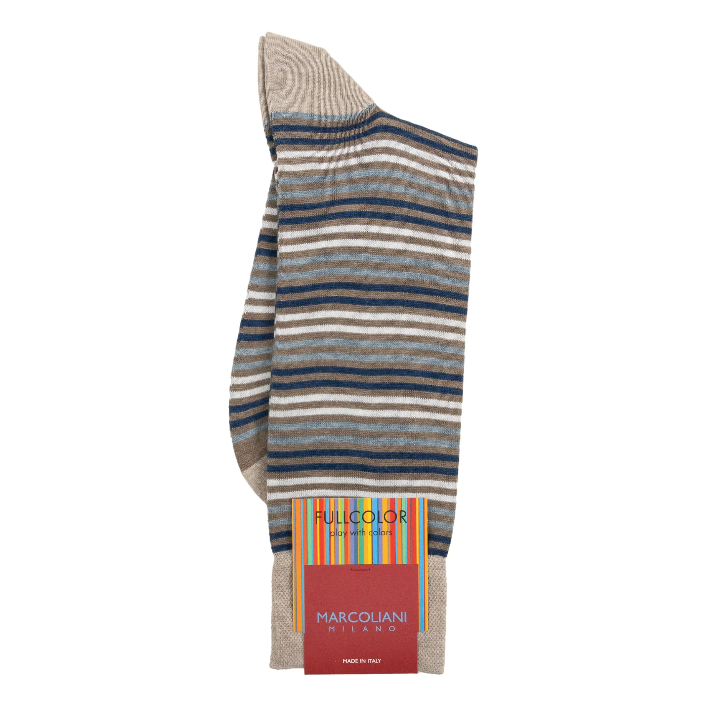 Pima Cotton Simple Stripes Mid-Calf Dress Socks - Image 2