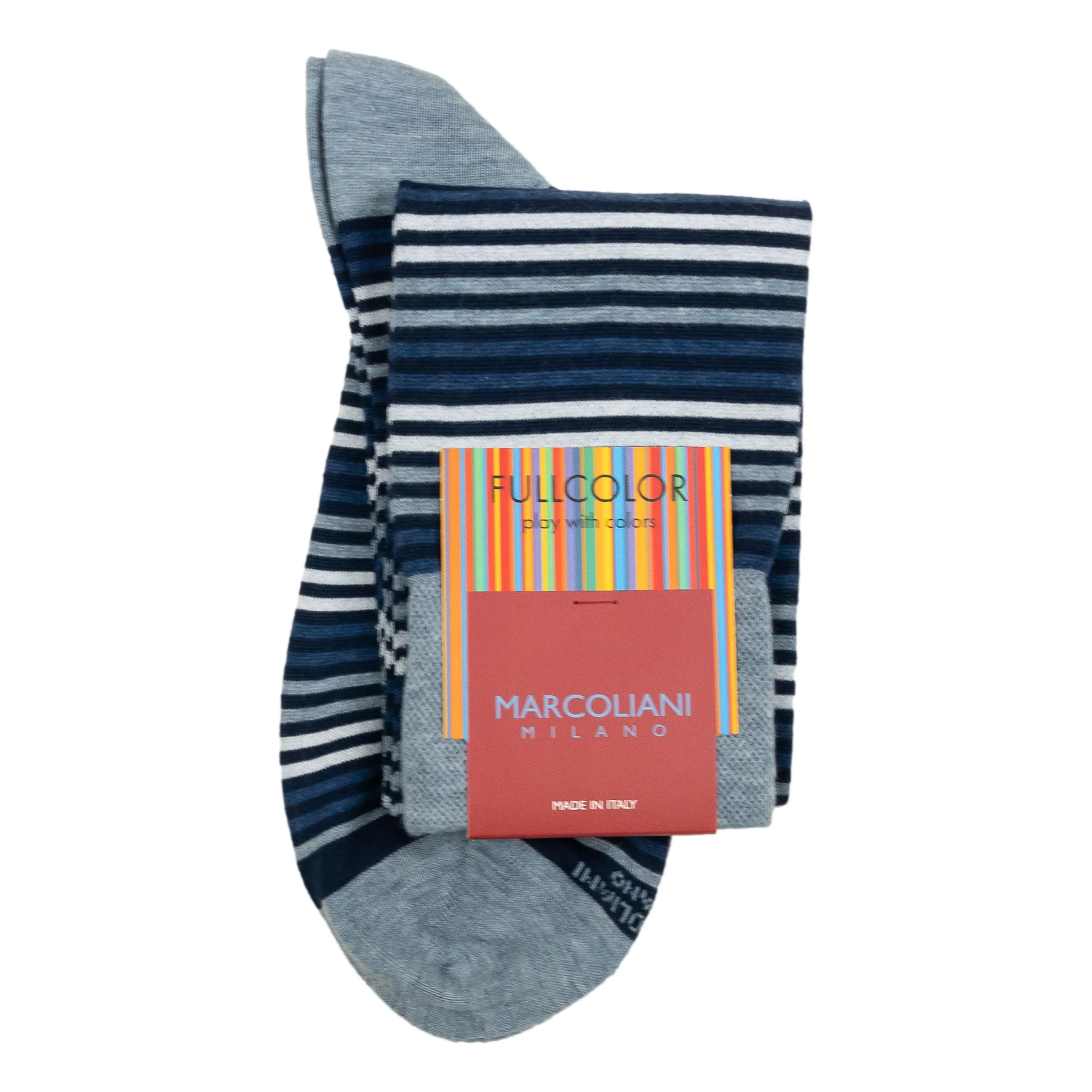 Pima Cotton Simple Stripes Over-the-Calf Dress Socks - Image 2