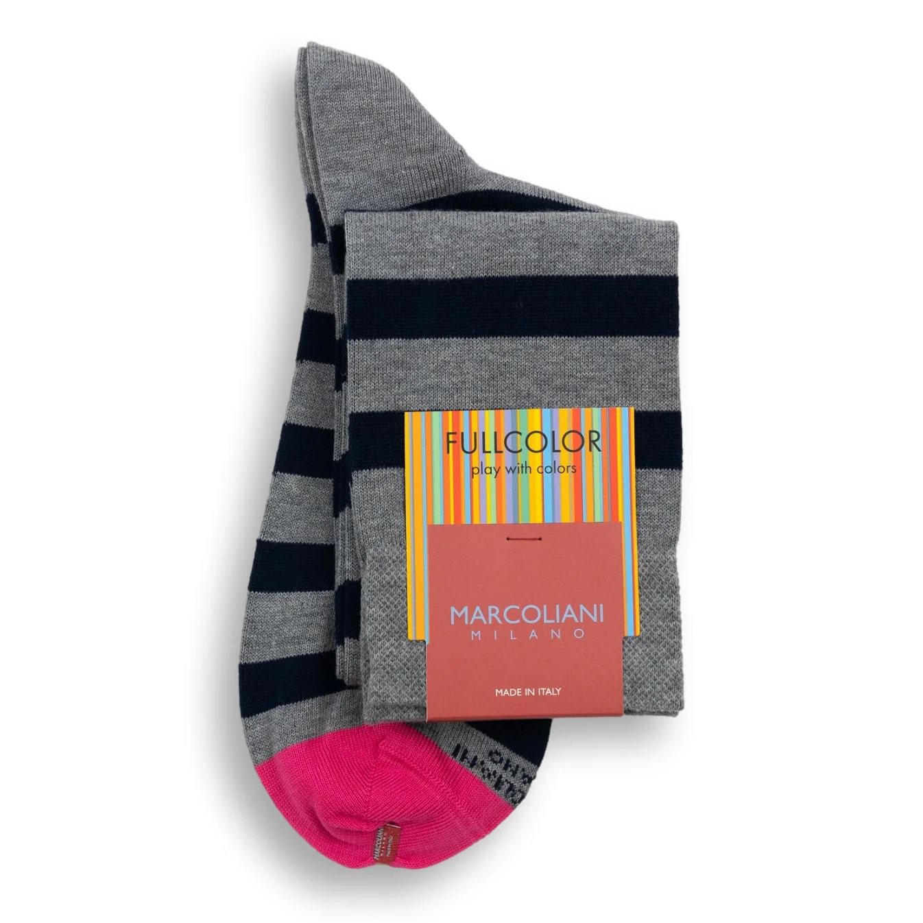 Pima Cotton Spinnaker Stripe Over-the-Calf Dress Socks - Image 2