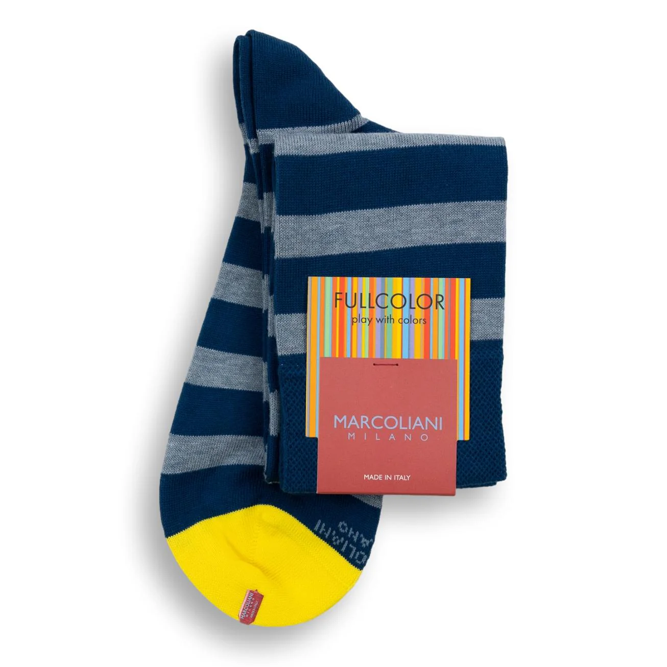 Pima Cotton Spinnaker Stripe Over-the-Calf Dress Socks - Image 3
