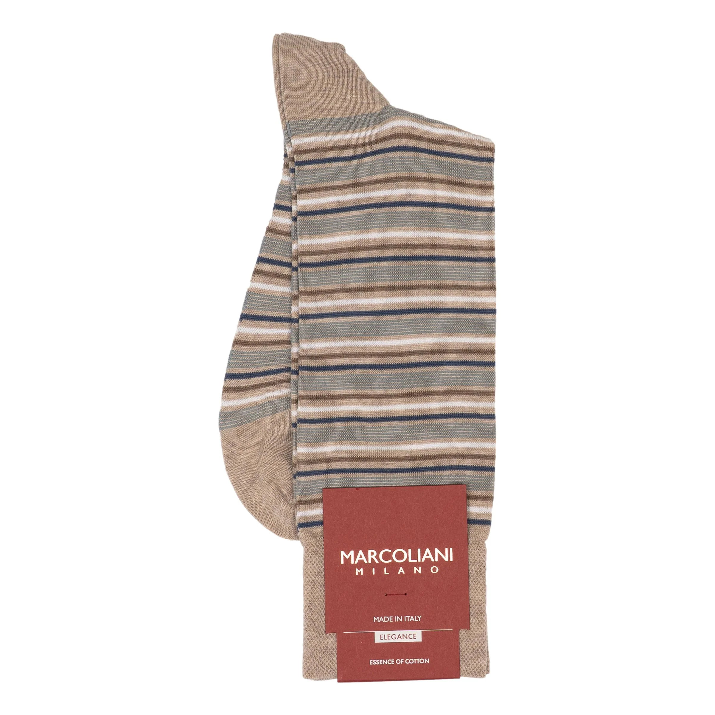 Pima Cotton Torino Stripe Mid-Calf Dress Socks - Image 2