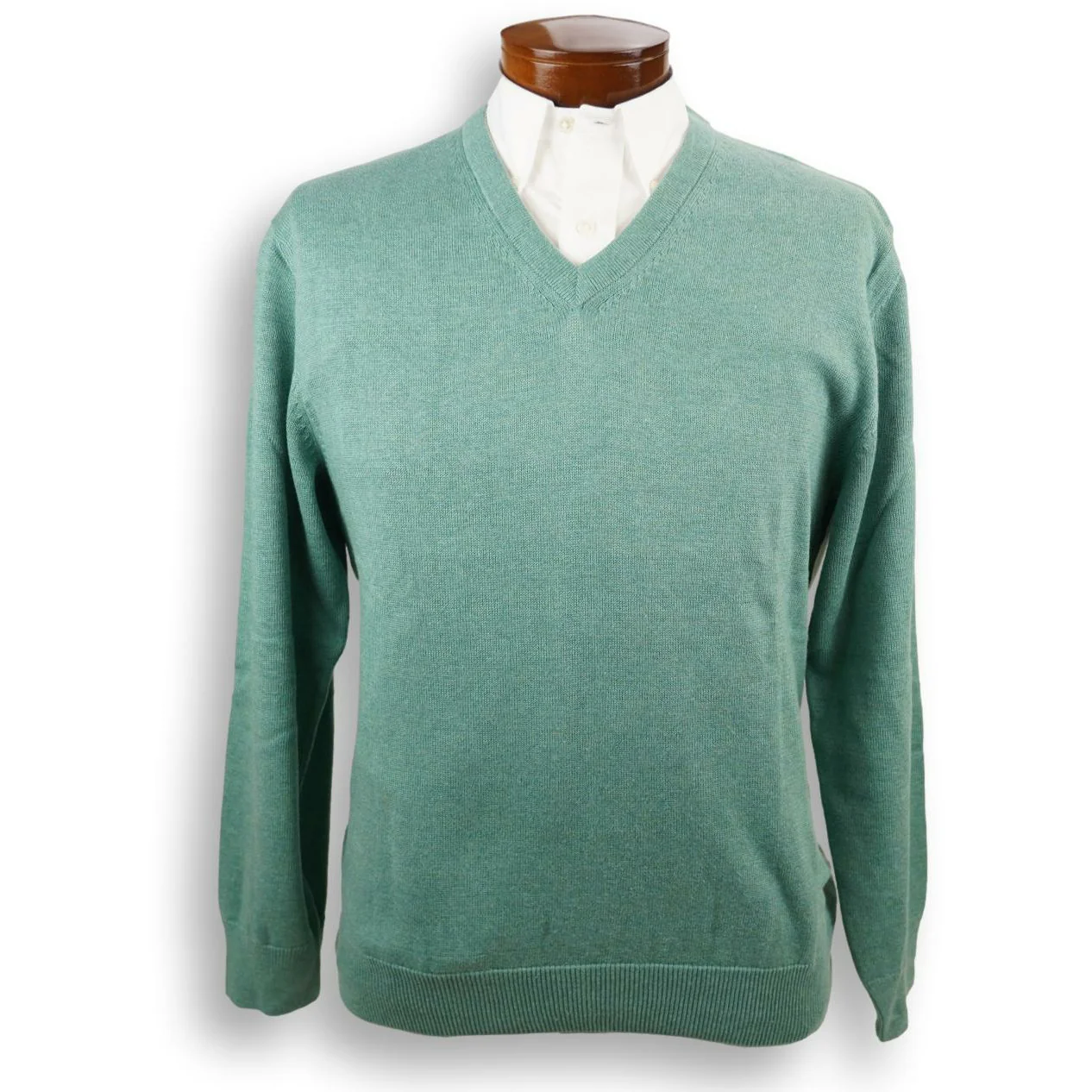 Pima Cotton V-Neck Sweater - Image 3