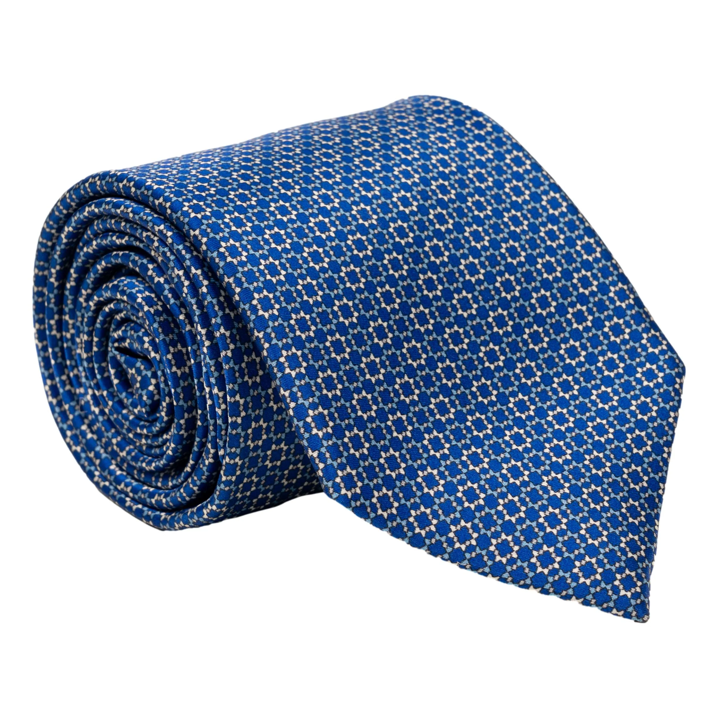 Pointed Square Motif Silk Tie - Image 2