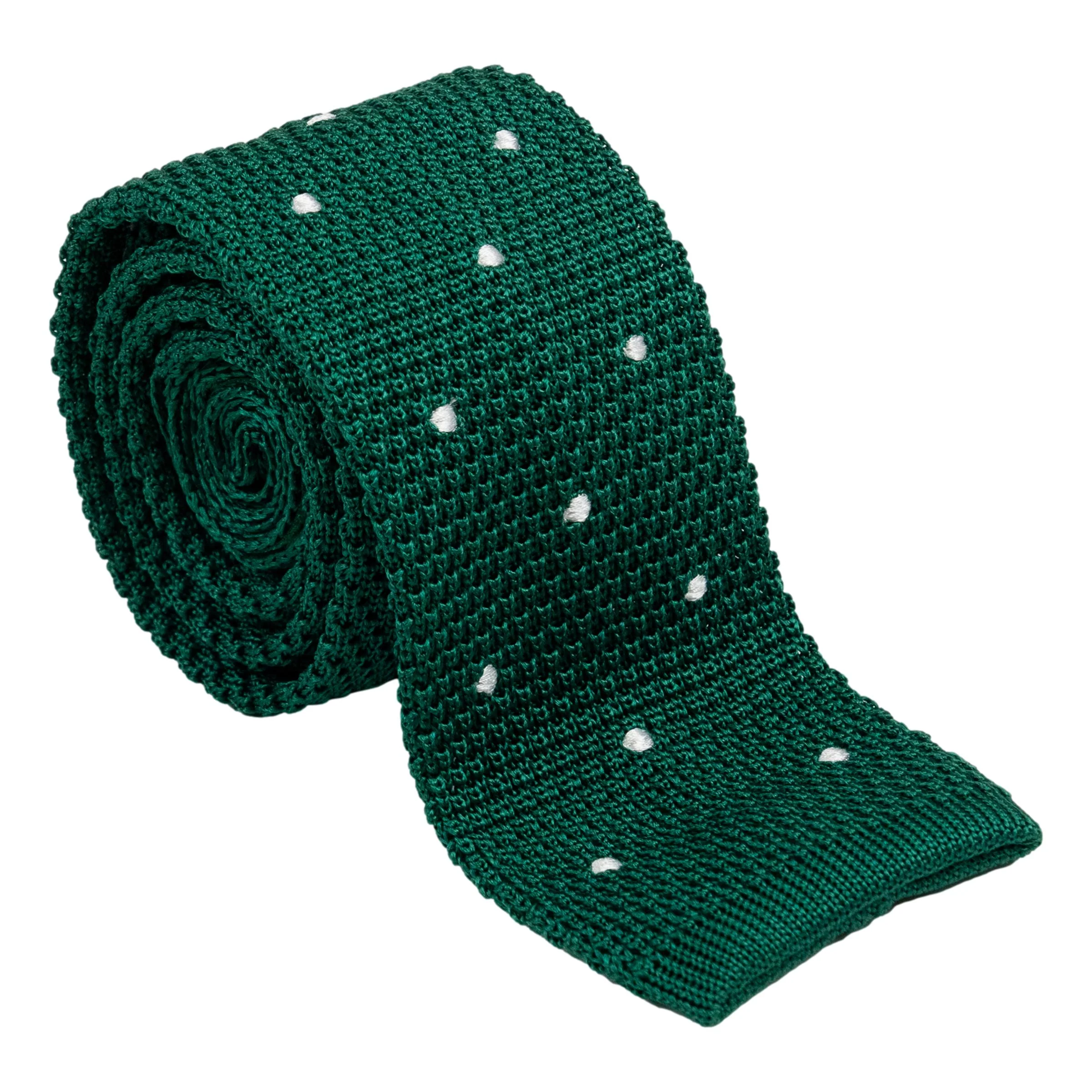 Polka Dot Silk Knitted Tie - Image 2