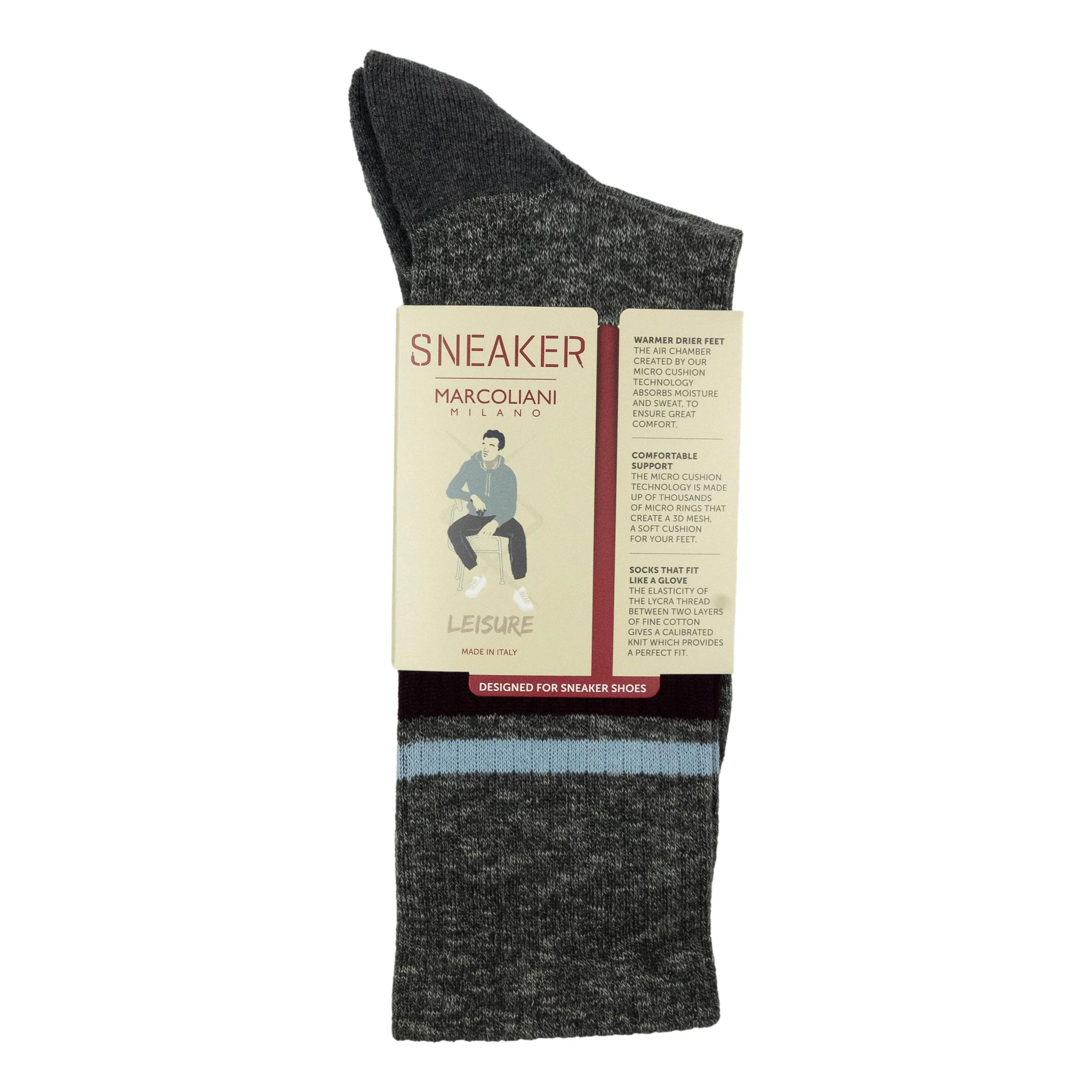 Preppy Stripe Cotton Mid-Calf Sneaker Sock - Image 5