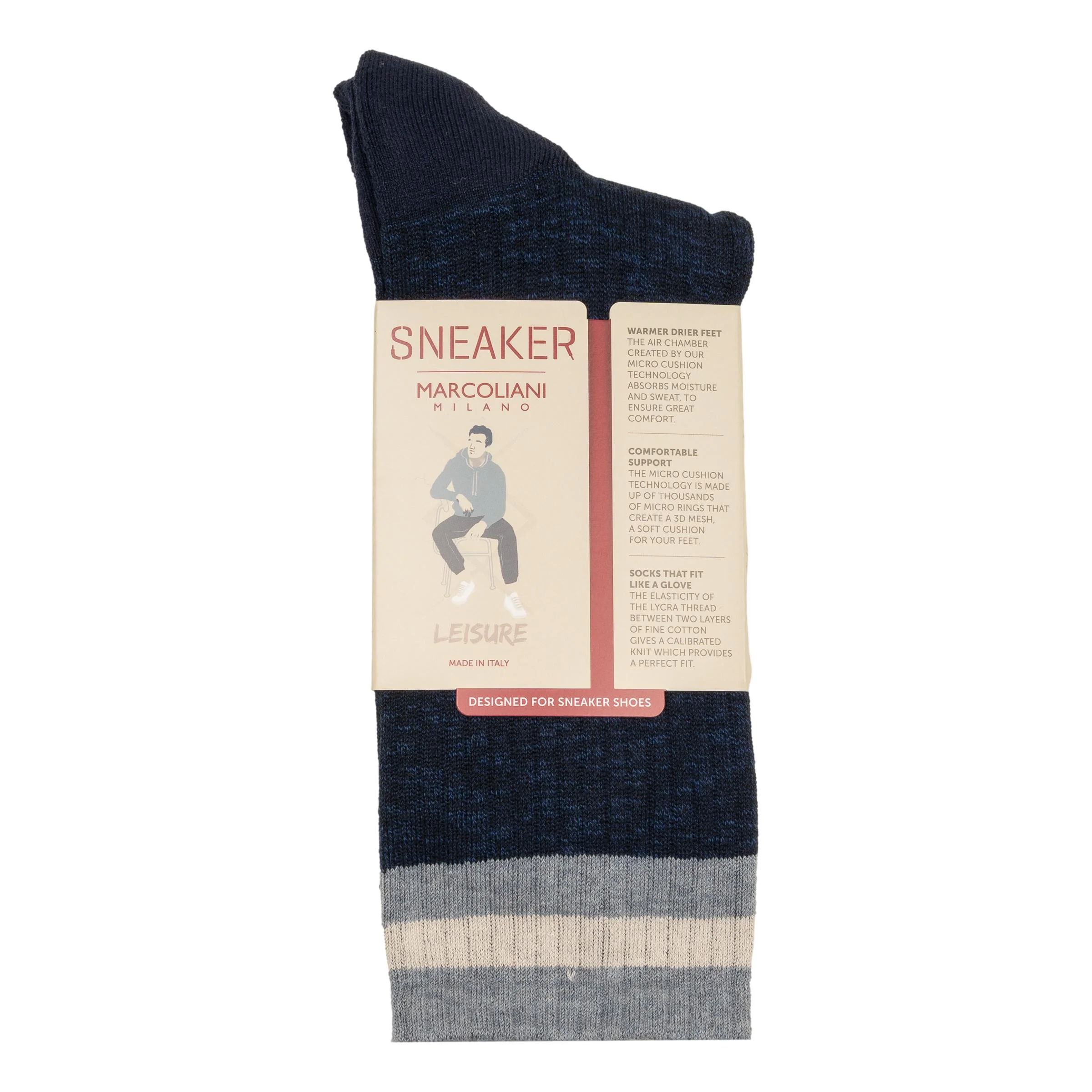 Preppy Stripe Cotton Mid-Calf Sneaker Sock - Image 6