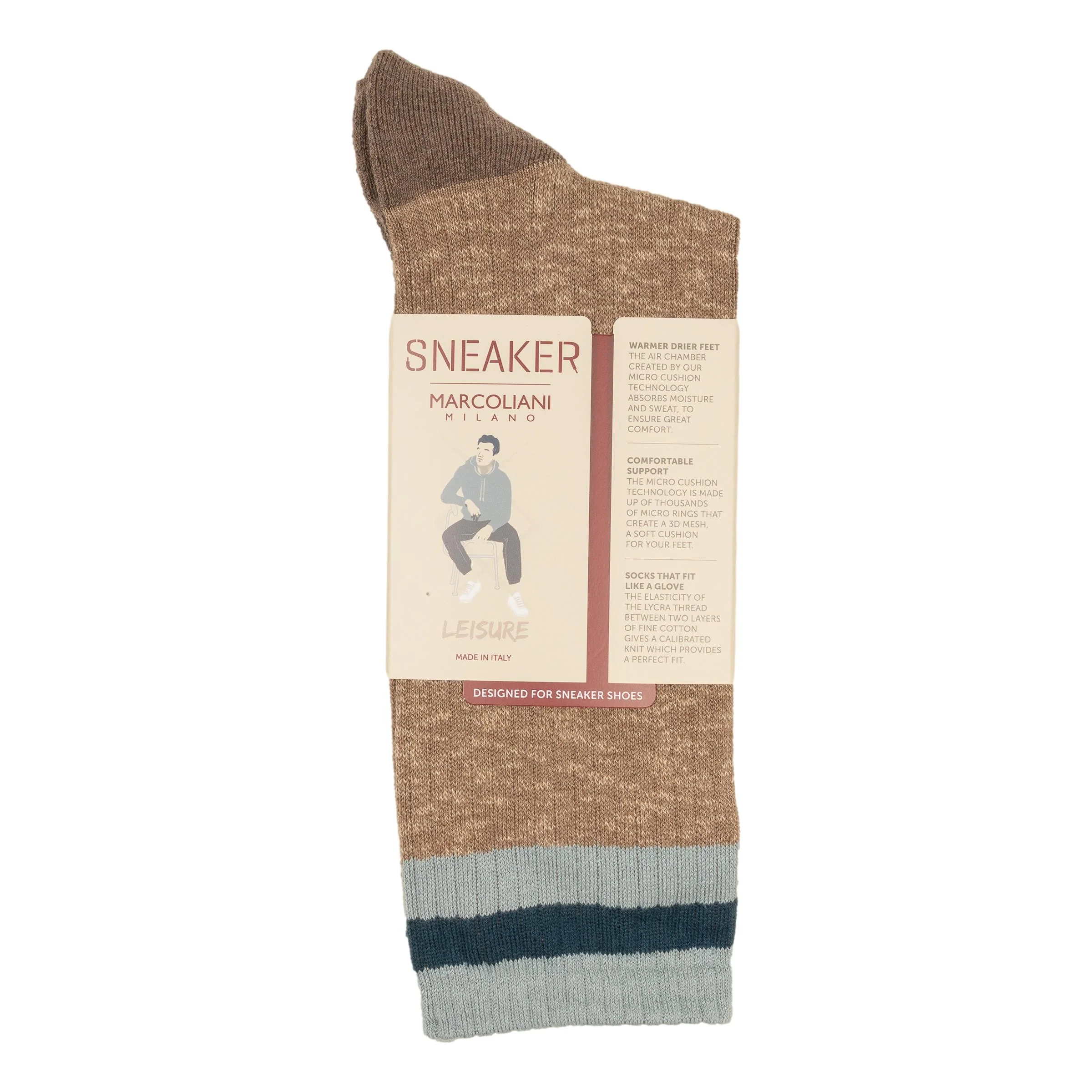Preppy Stripe Cotton Mid-Calf Sneaker Sock - Image 7