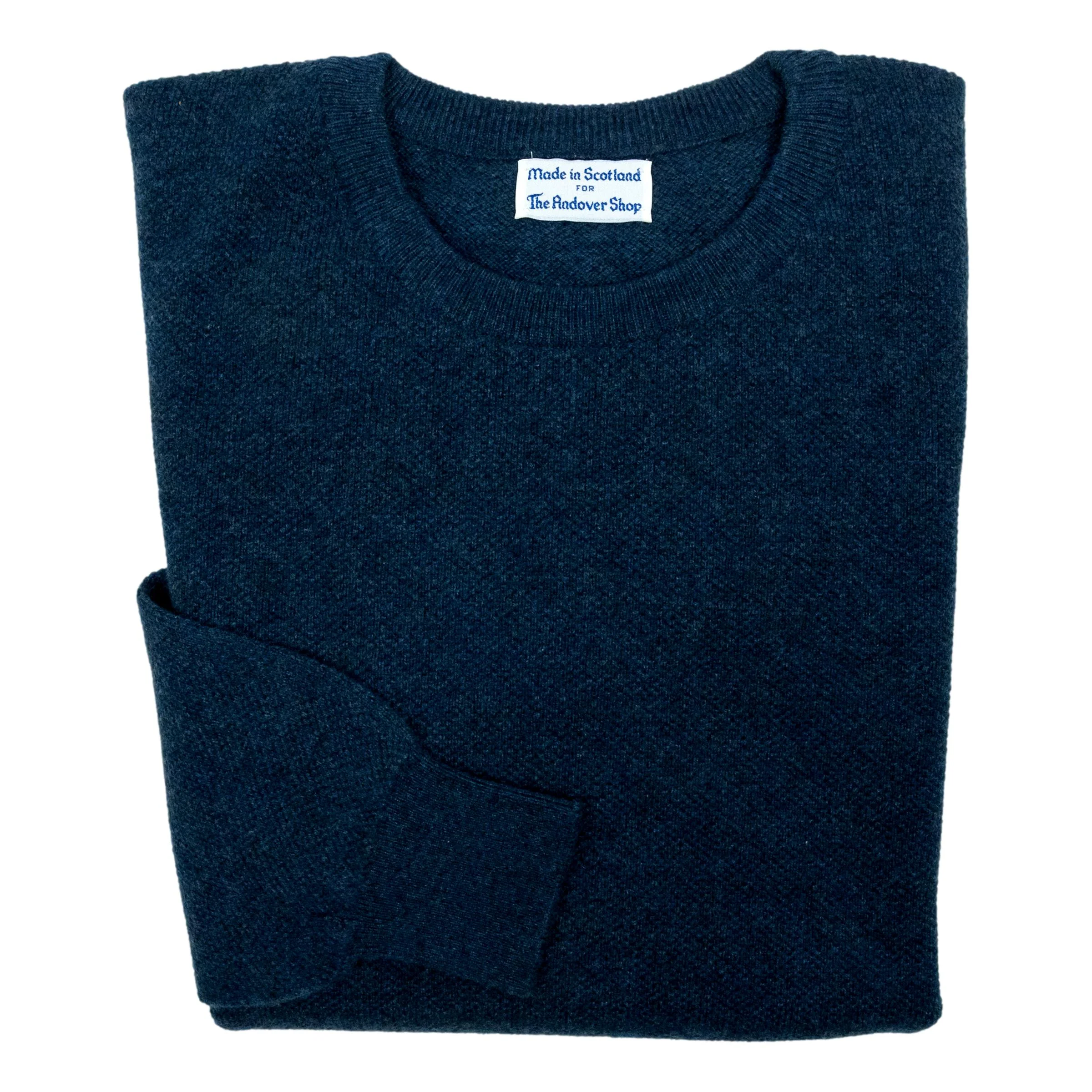 Pure Cashmere Waffle Knit Crew Neck Sweater - Image 3