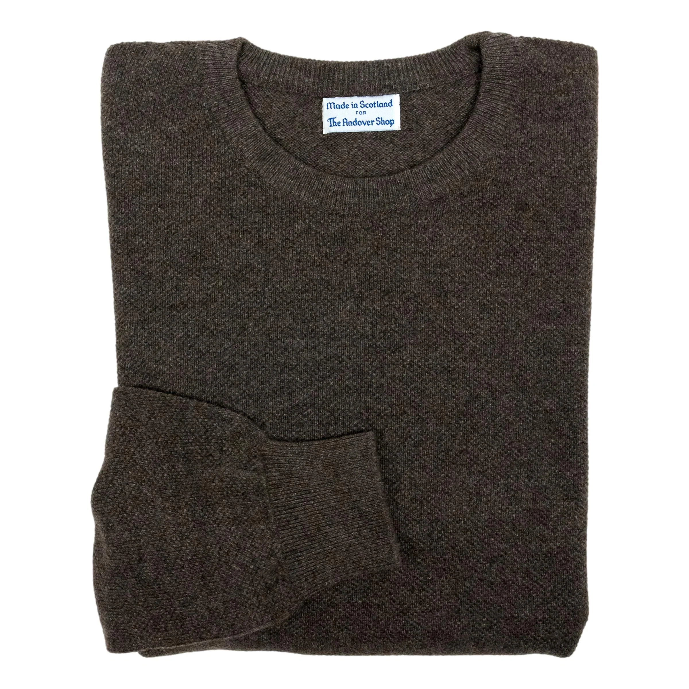 Pure Cashmere Waffle Knit Crew Neck Sweater - Image 4